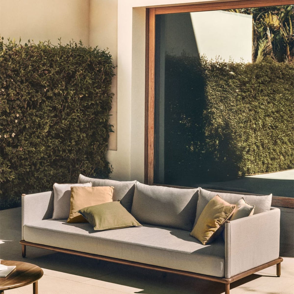 Sofa AKORAS, three-seater, dark acacia brown