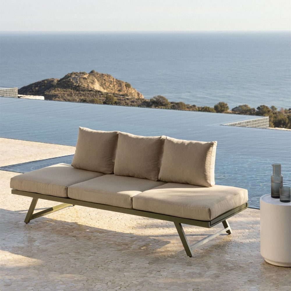 Sofa TRIVIA, three-seater, grey and green