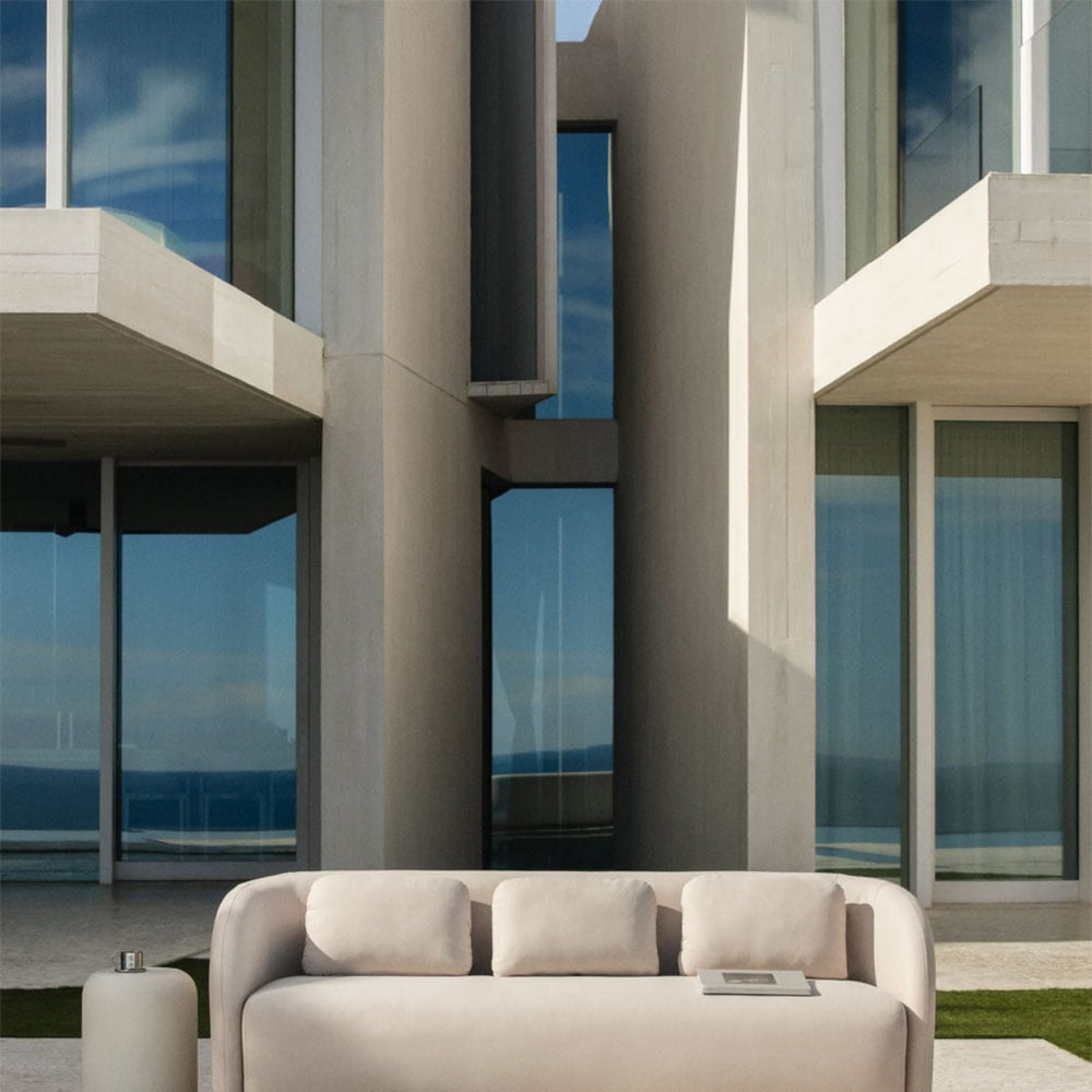 Outdoor three-seater sofa AKAVERA, Light acacia brown