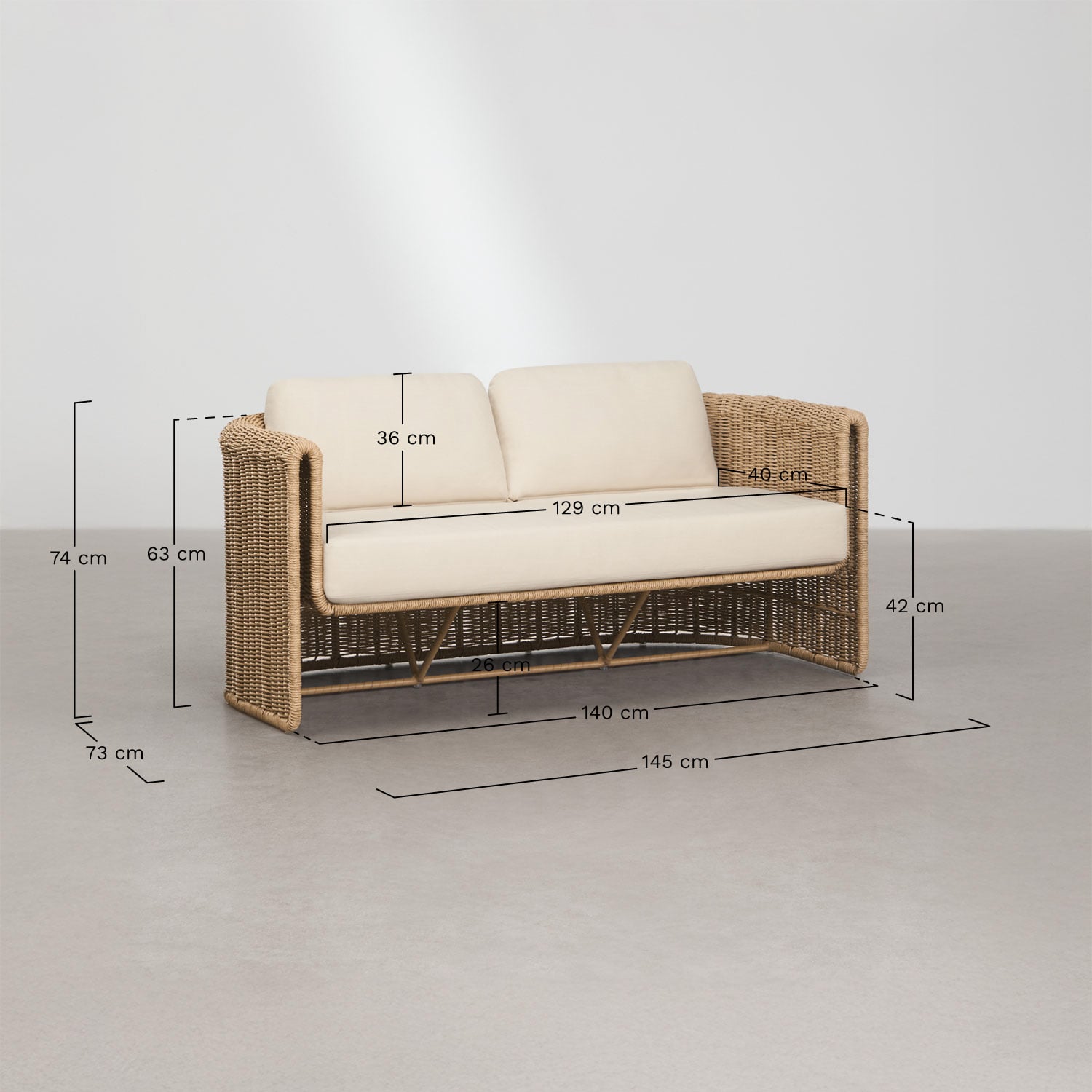 Sofa SIMPLO, dvivietė, balta