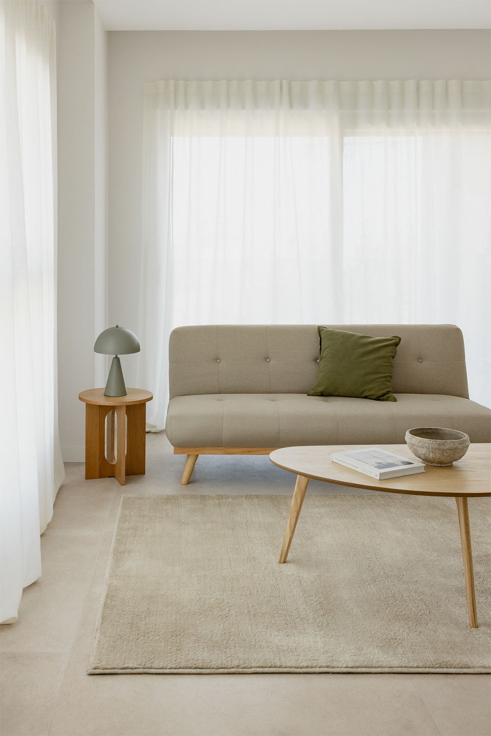 Dvivietė sofa-lova JUHLENA, kviečių spalvos