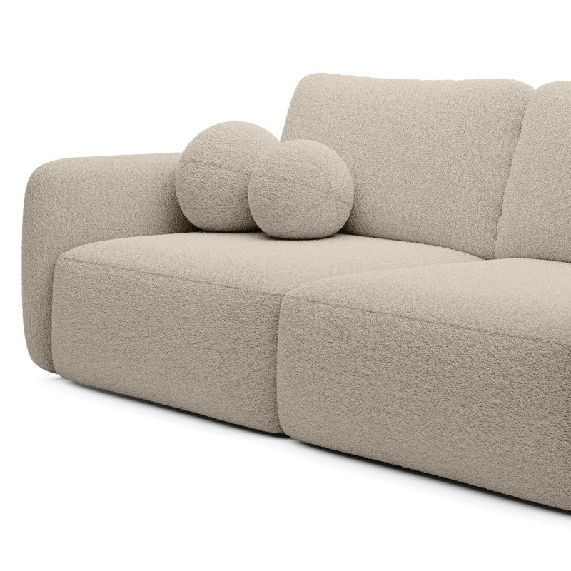 Sofa-lova LEVANTE, šviesiai smėlio, boucle
