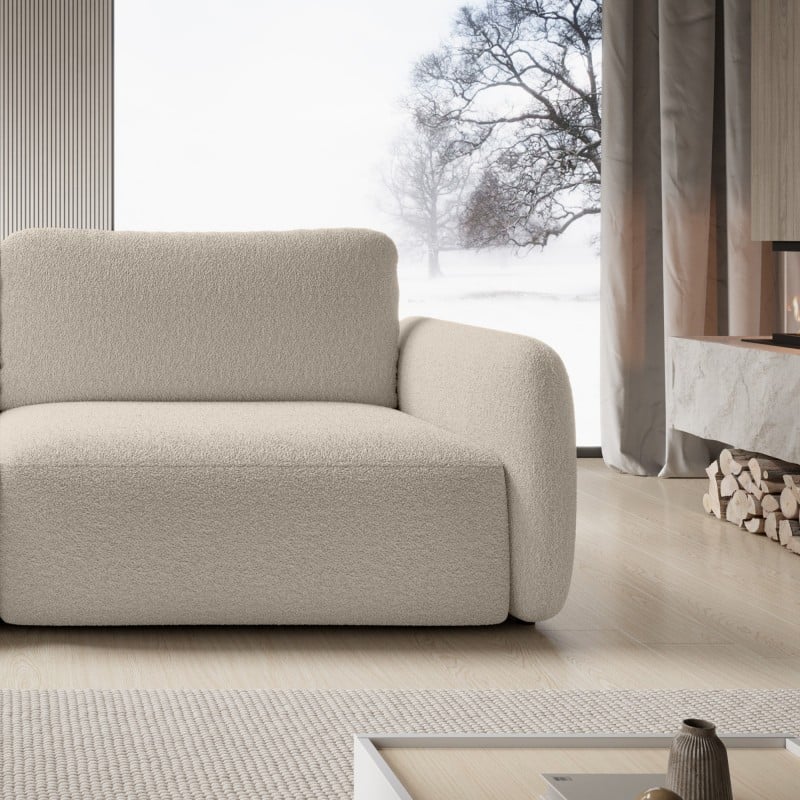Sofa-lova LEVANTE, šviesiai smėlio, boucle