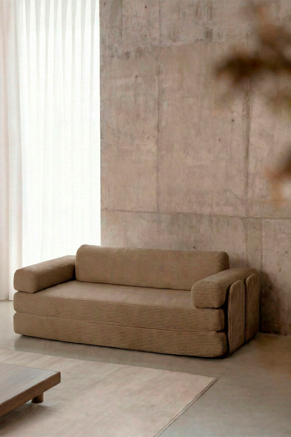 Sofa-lova PAULENA, kupranugario spalvos velvetas