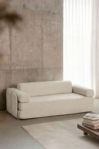 Sofa-lova PAULENA, smėlio spalvos velvetas