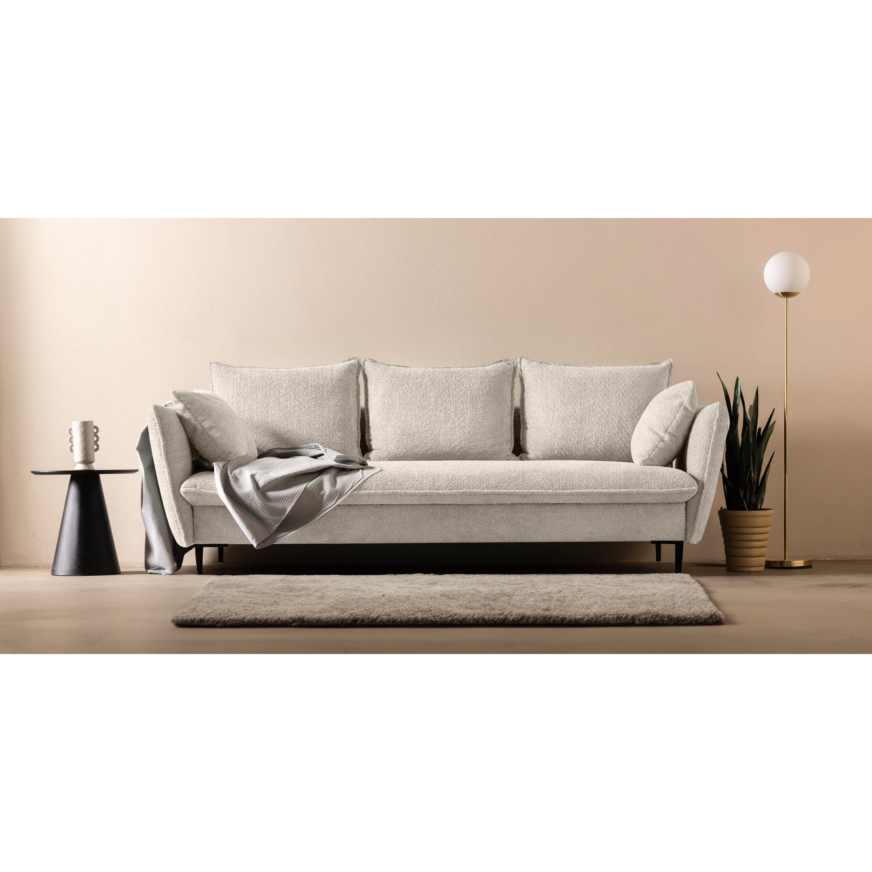 Sofa-lova GLOSS, smėlinė-pilka boucle