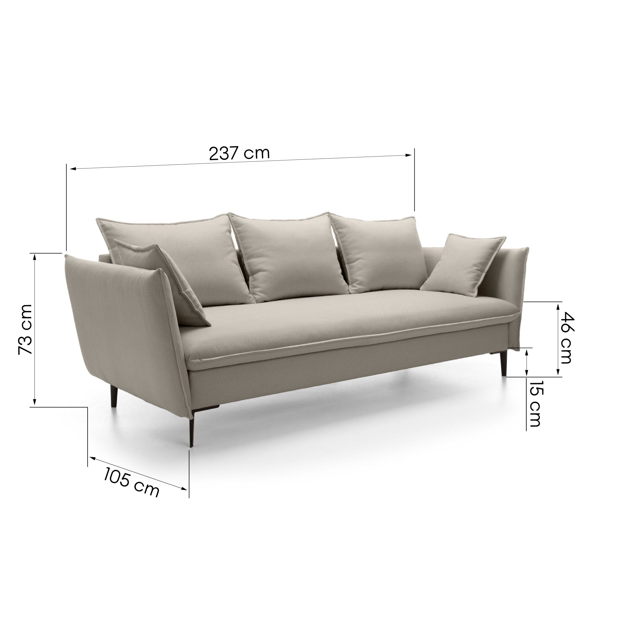 Sofa-lova GLOSS, smėlinė