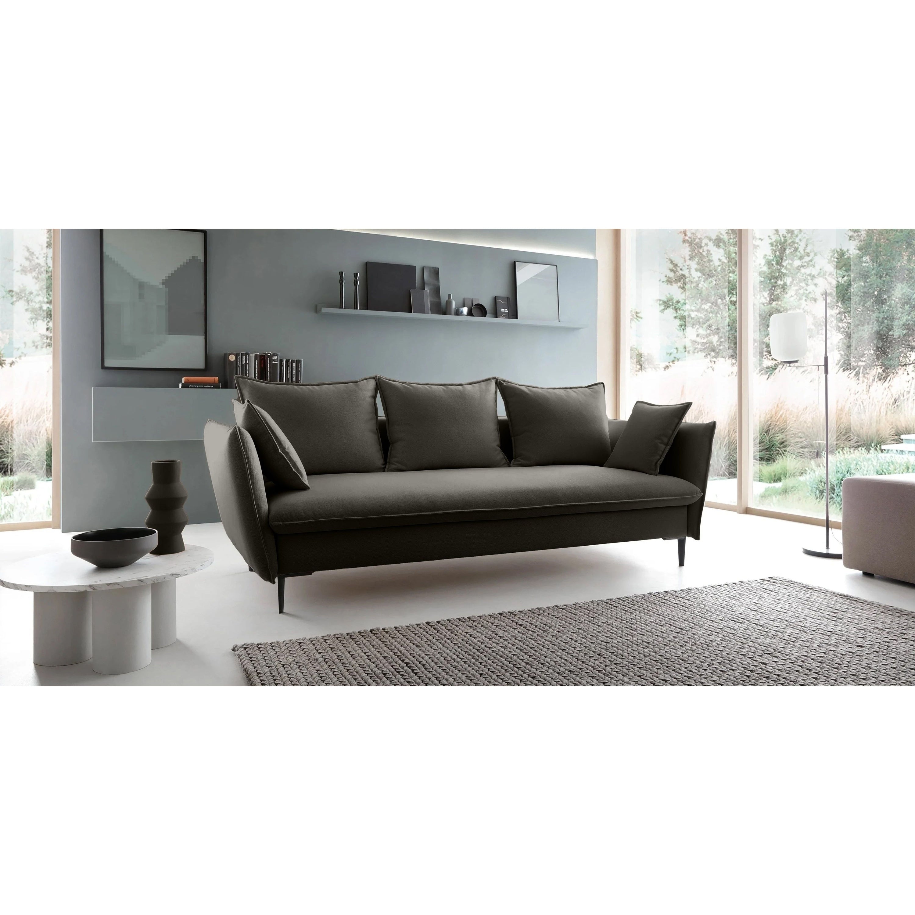 Sofa-lova GLOSS, tamsiai ruda, veluras
