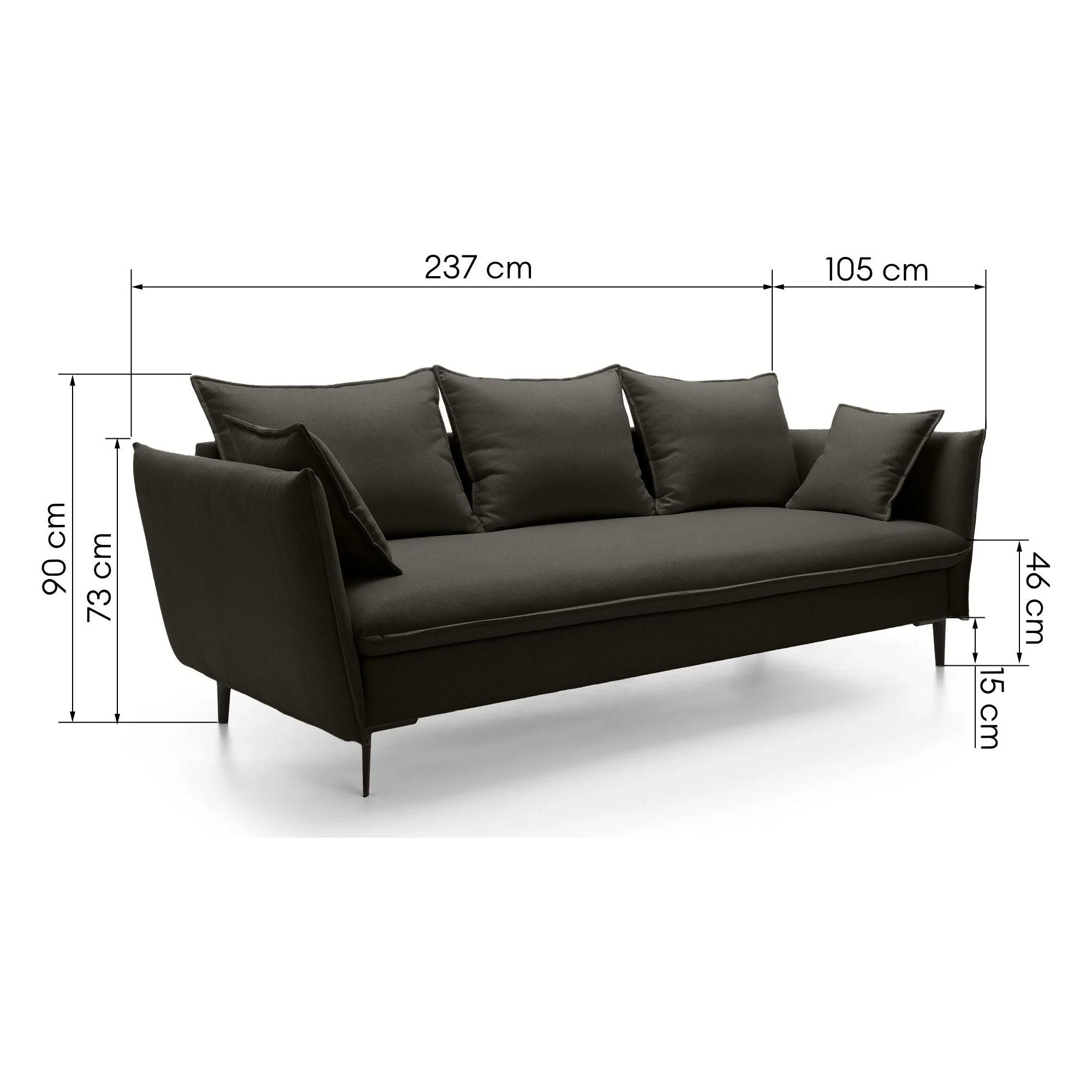 Sofa-lova GLOSS, tamsiai ruda, veluras