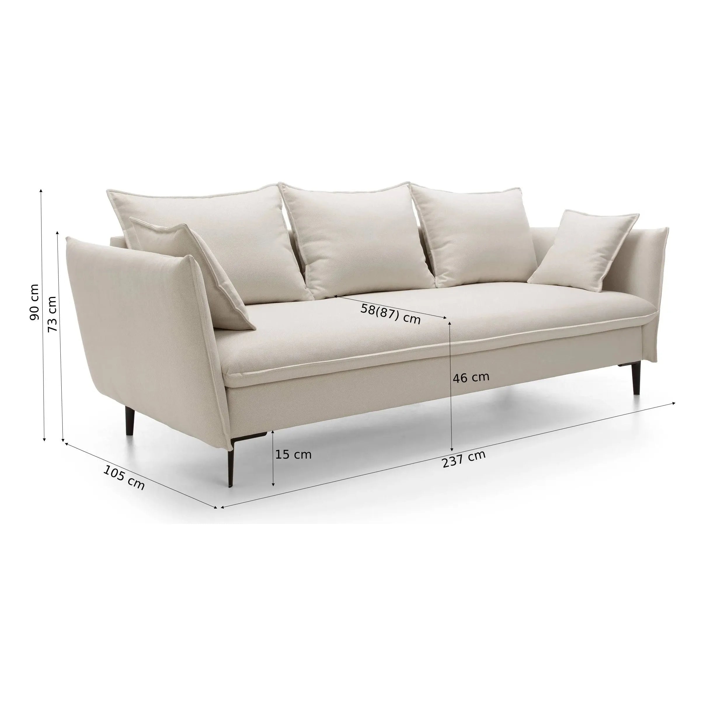 Sofa-lova GLOSS, šviesiai smėlinė