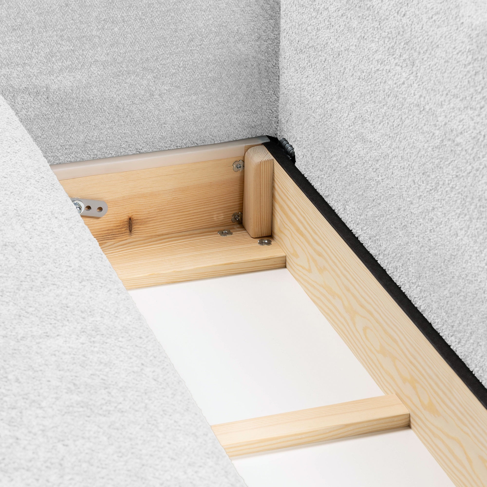 Sofa-lova GLOSS, šviesiai pilka boucle