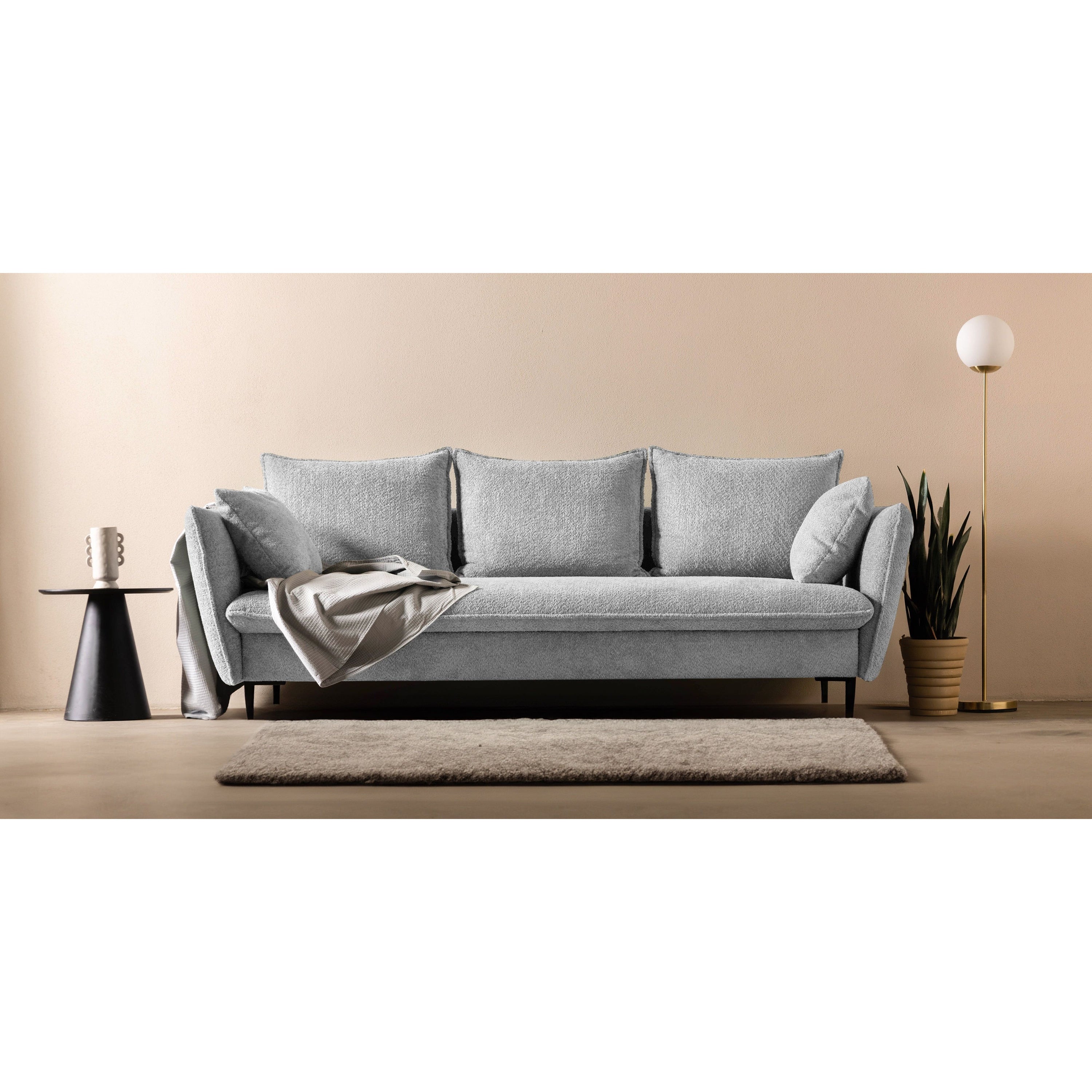 Sofa-lova GLOSS, šviesiai pilka boucle