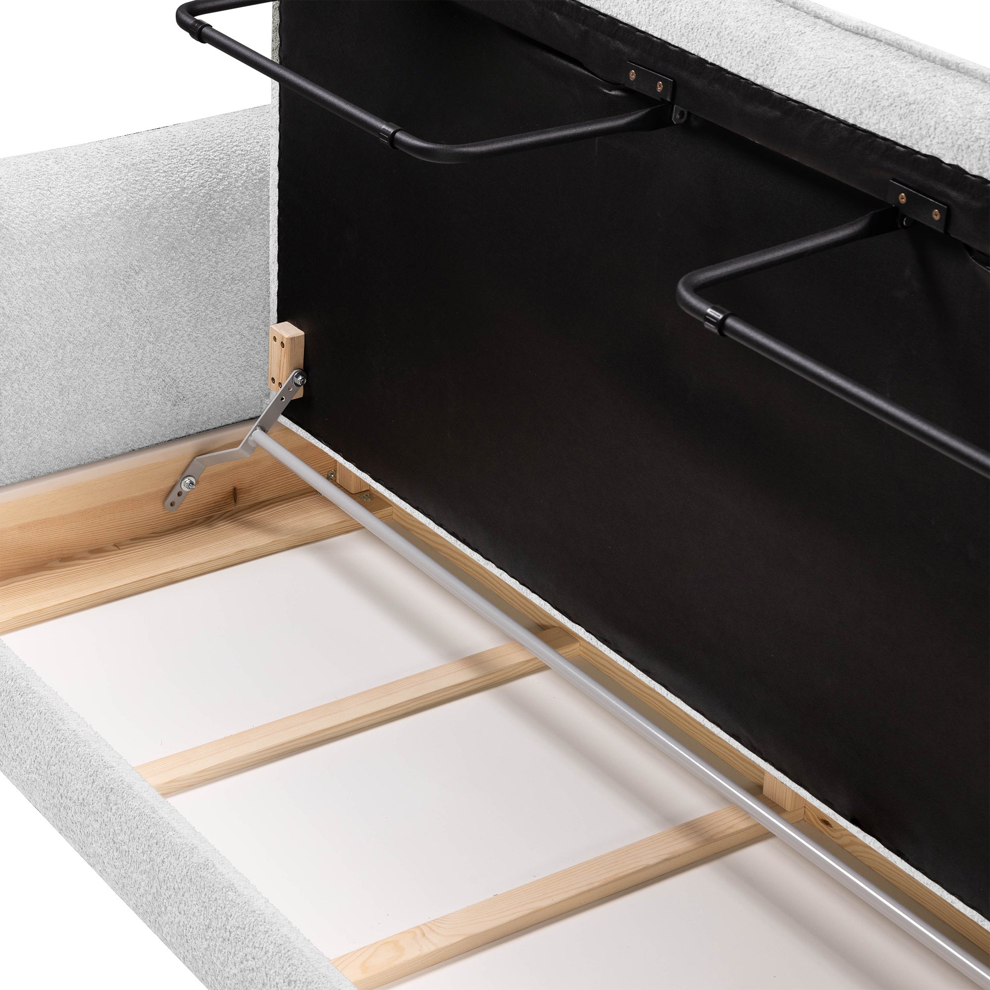 Sofa-lova GLOSS, šviesiai pilka boucle