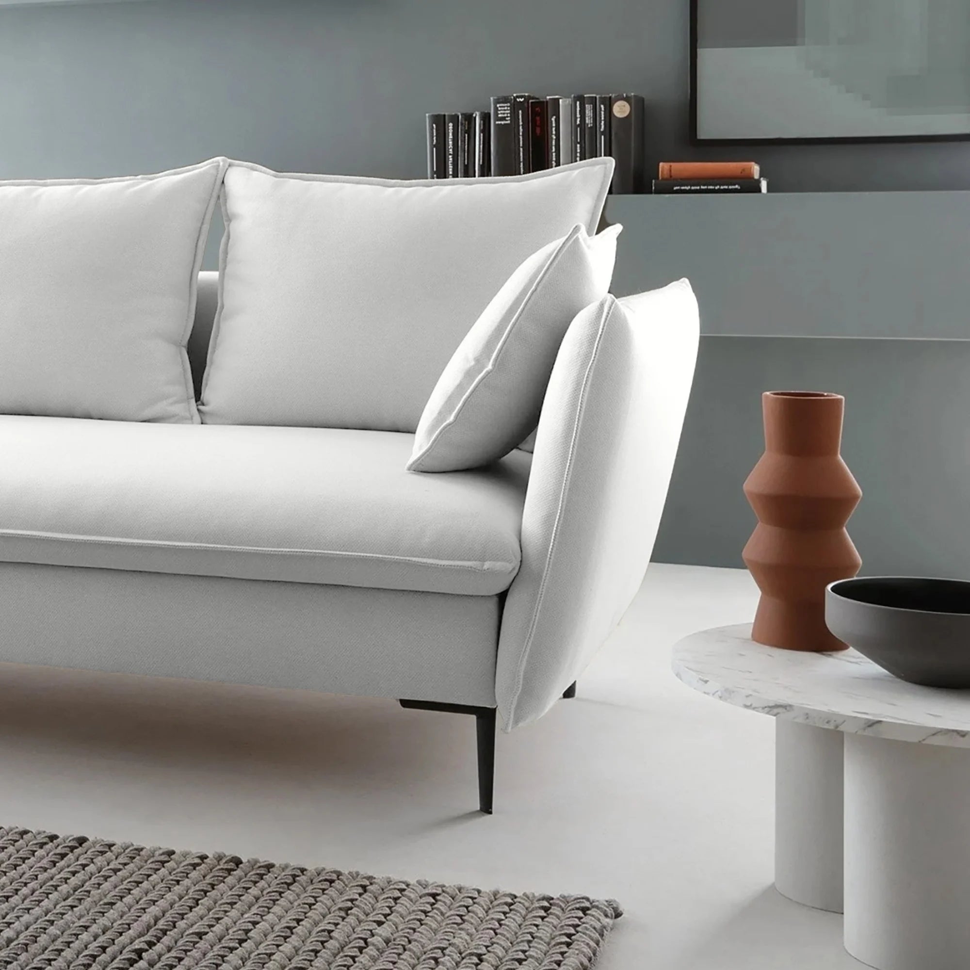 GLOSS Sofa Bed, light grey, velour