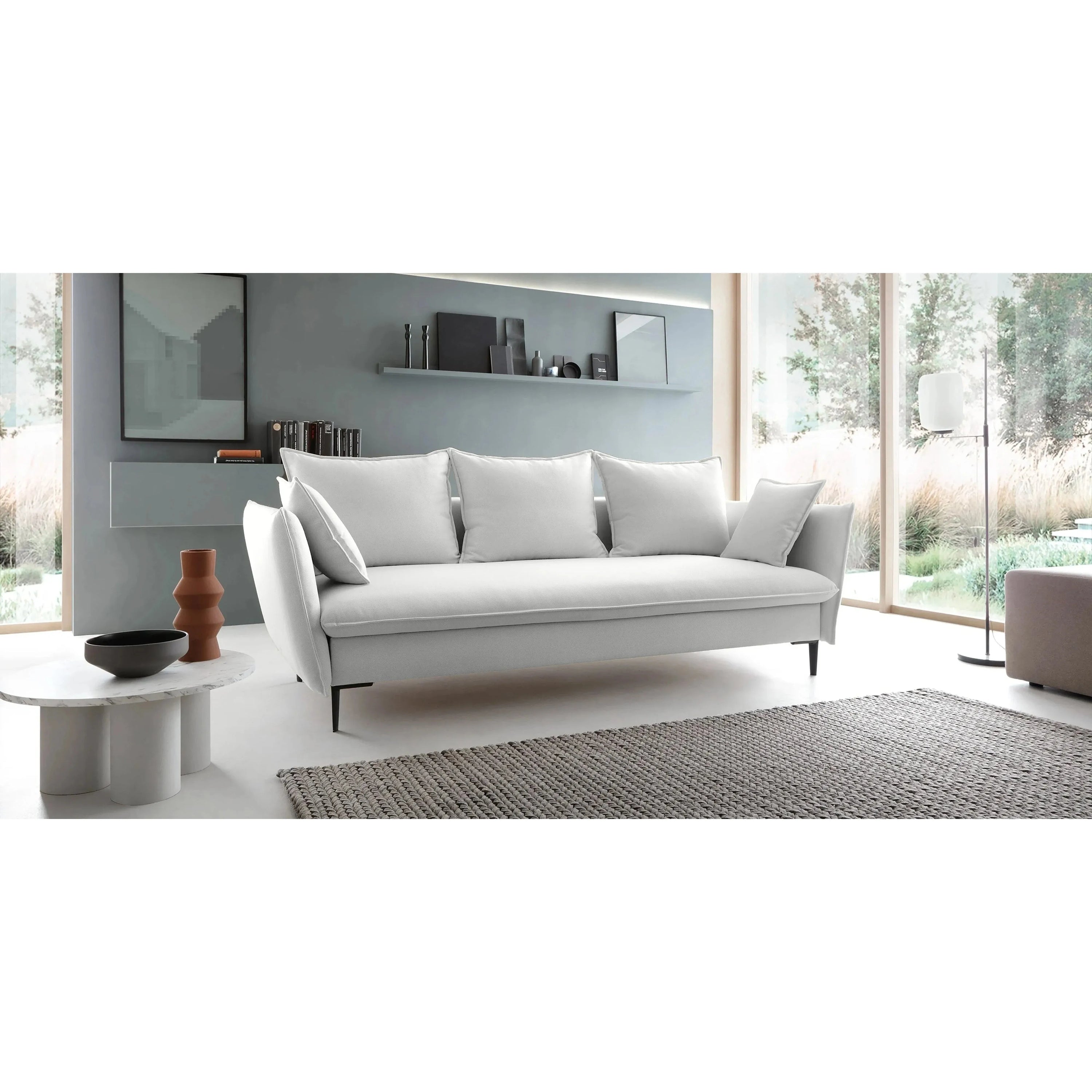 GLOSS Sofa Bed, light grey, velour