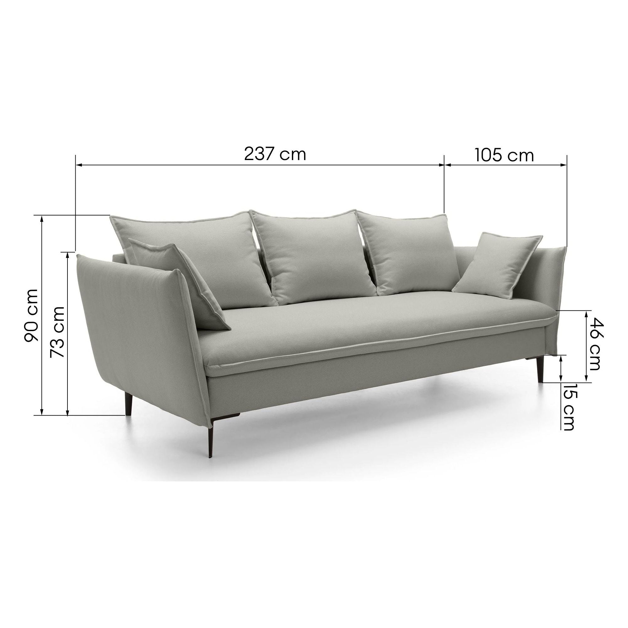 Sofa-lova GLOSS, pilka, veluras