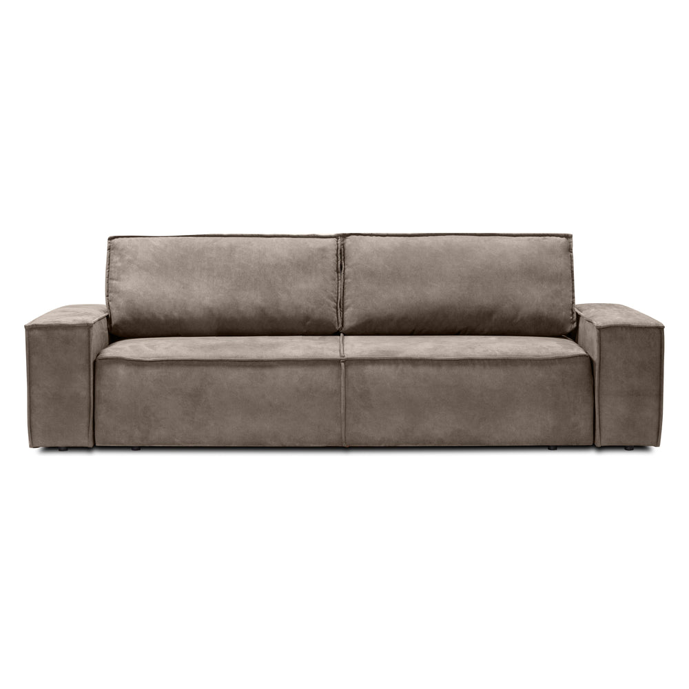 MODERNi HUSTLA sofa su miegojimo funkcija ir patalynės daiktadėže, apmušta minkštu Abriamo audiniu iš perdirbto poliesterio, papildyta pagalvėmis | namuideja.lt | sofa-lova, miegojimo funkcija, baldai