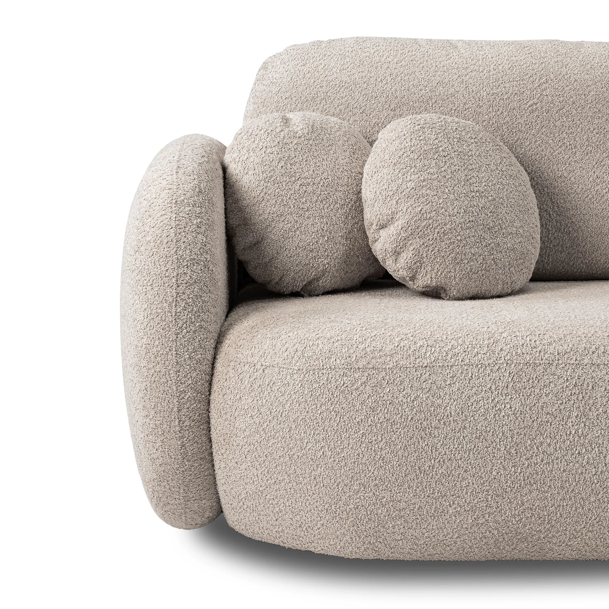 Sofa lova OLIO, šviesiai smėlio bouclé