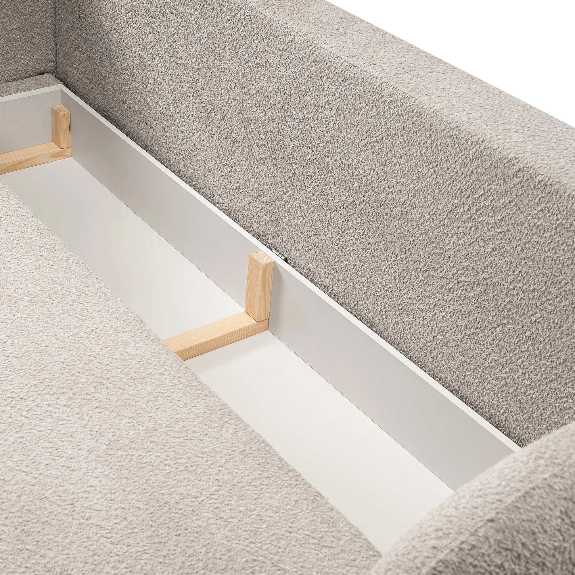 Sofa lova OLIO, šviesiai smėlio bouclé