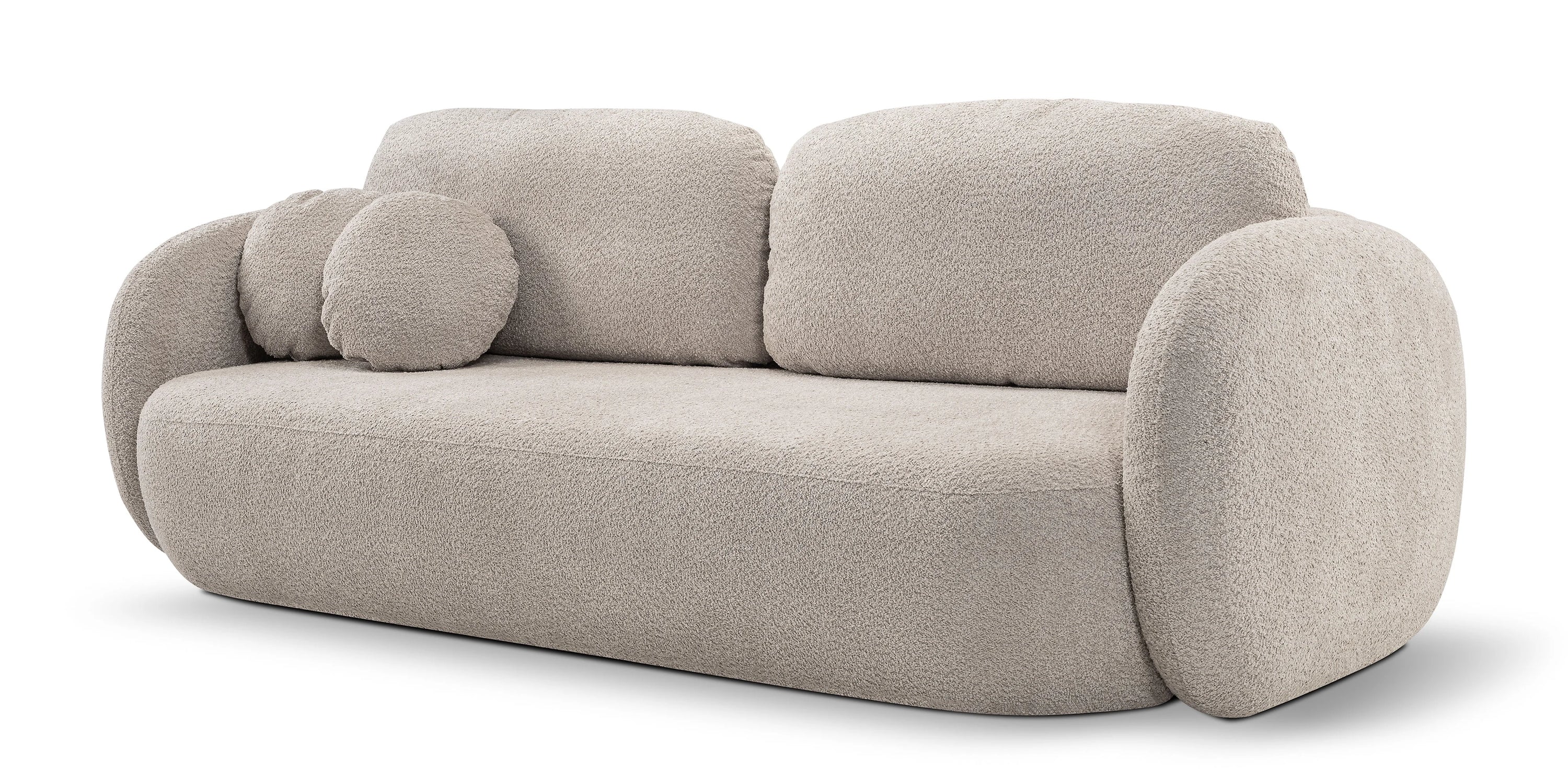Sofa lova OLIO, šviesiai smėlio bouclé