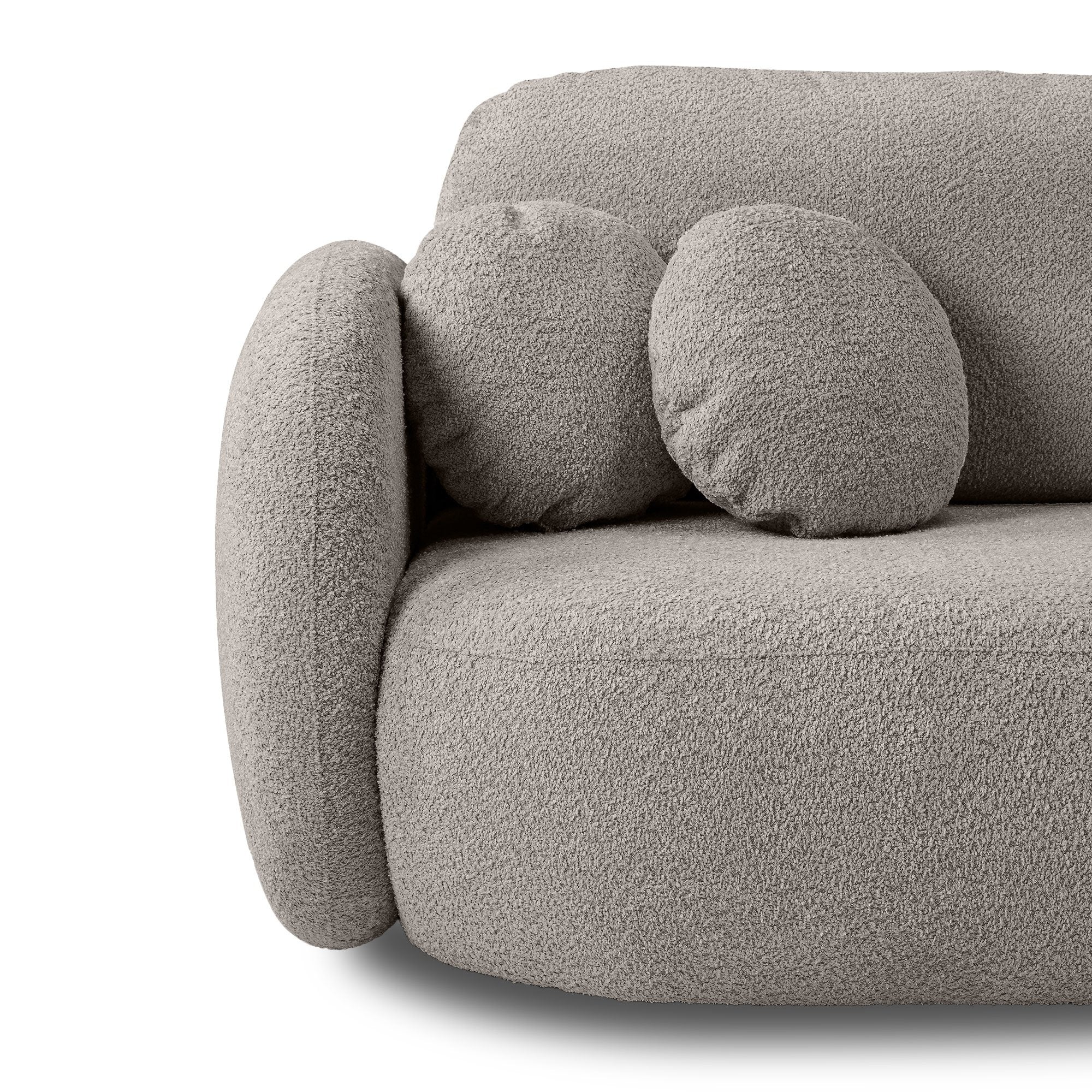 Sofa lova OLIO, pilkai ruda bouclé