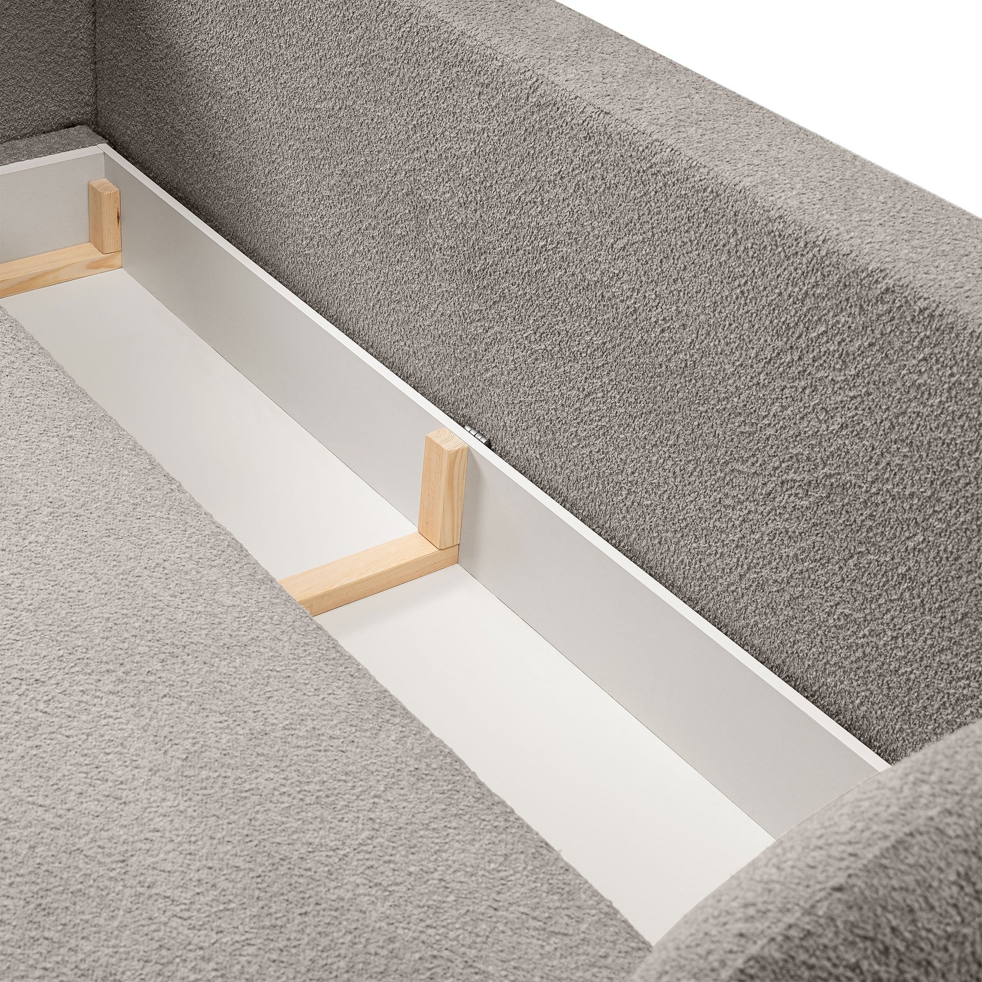 Sofa lova OLIO, pilkai ruda bouclé