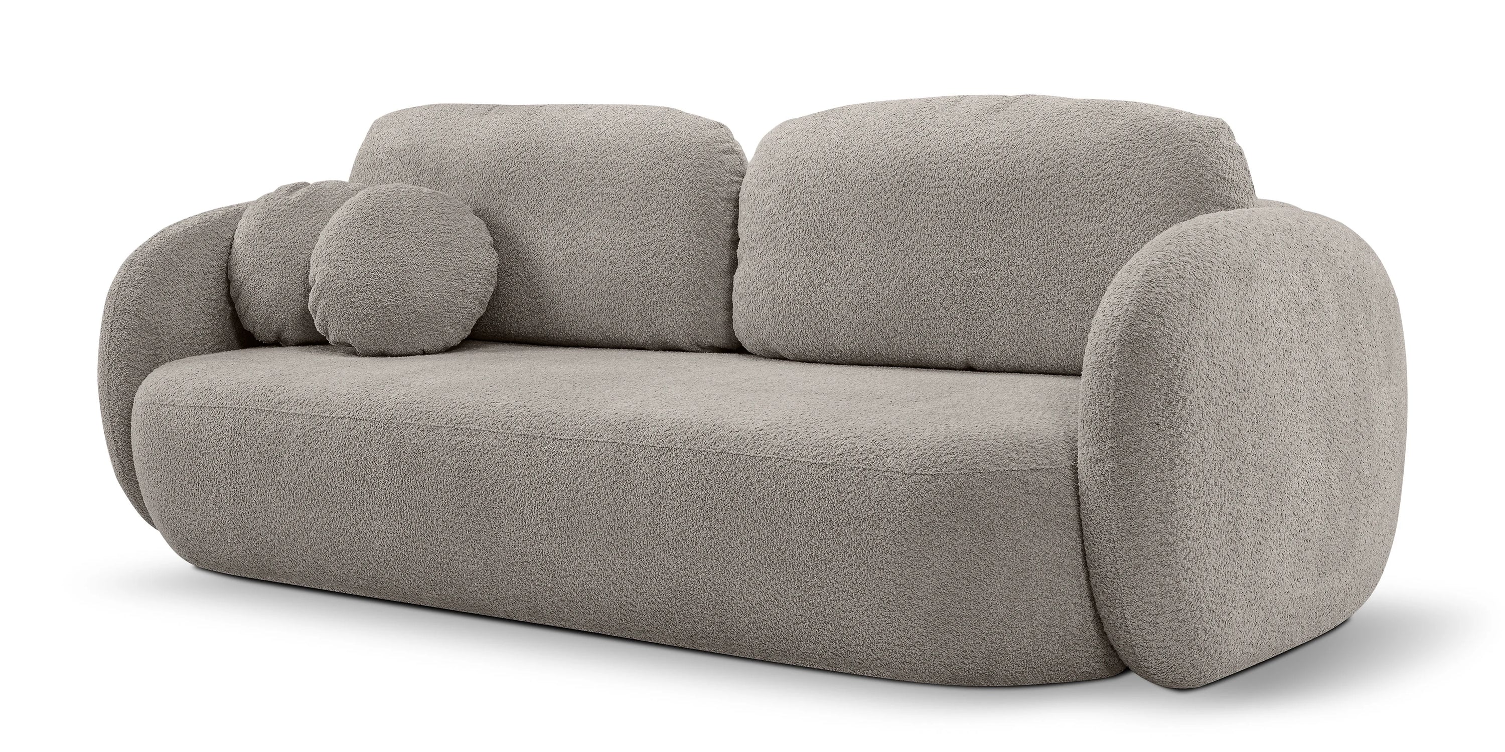 Sofa lova OLIO, pilkai ruda bouclé