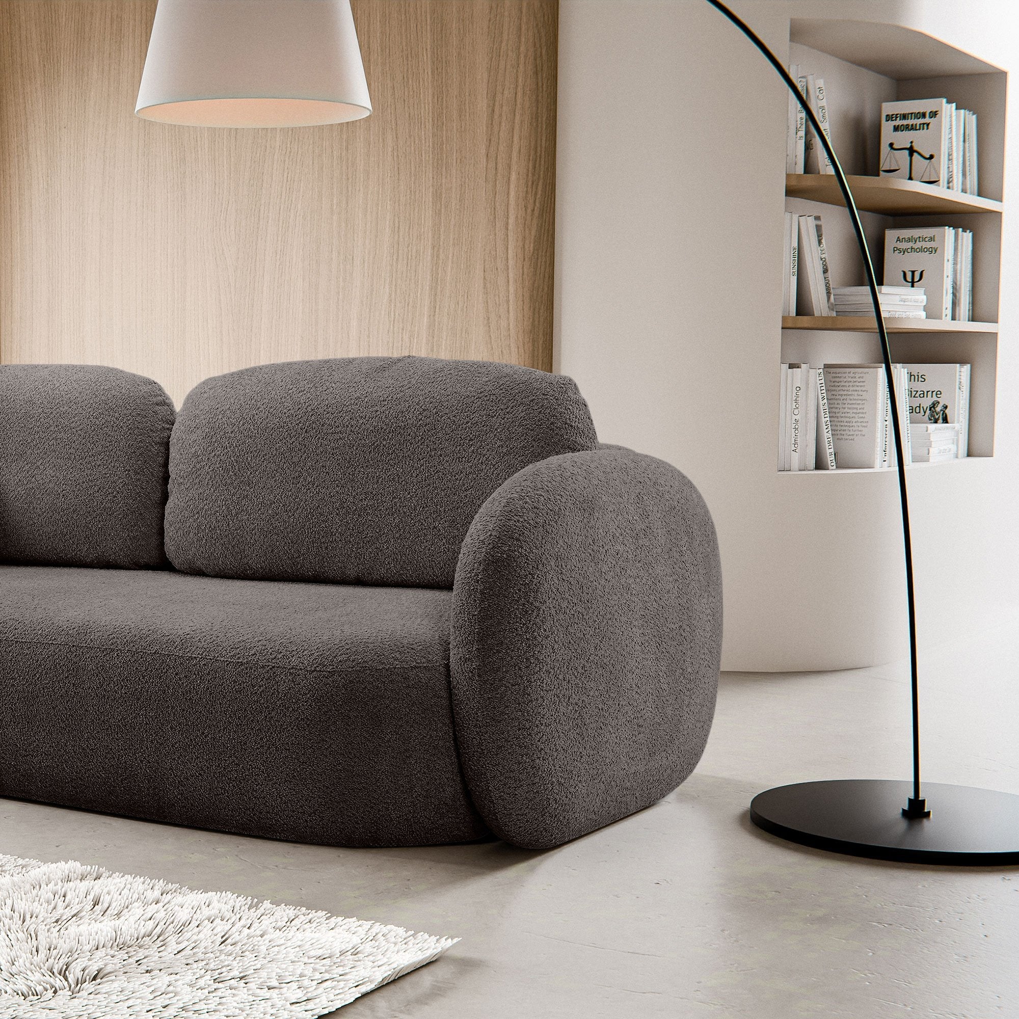 Sofa lova OLIO, ruda bouclé