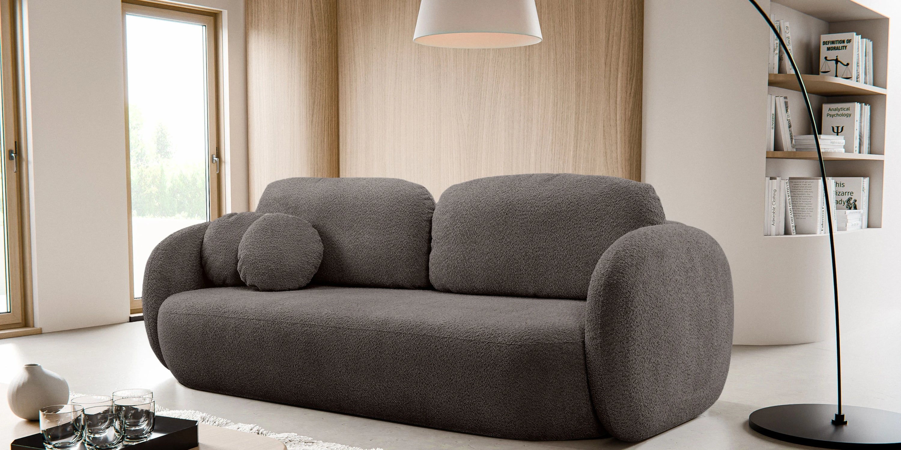 Sofa lova OLIO, ruda bouclé