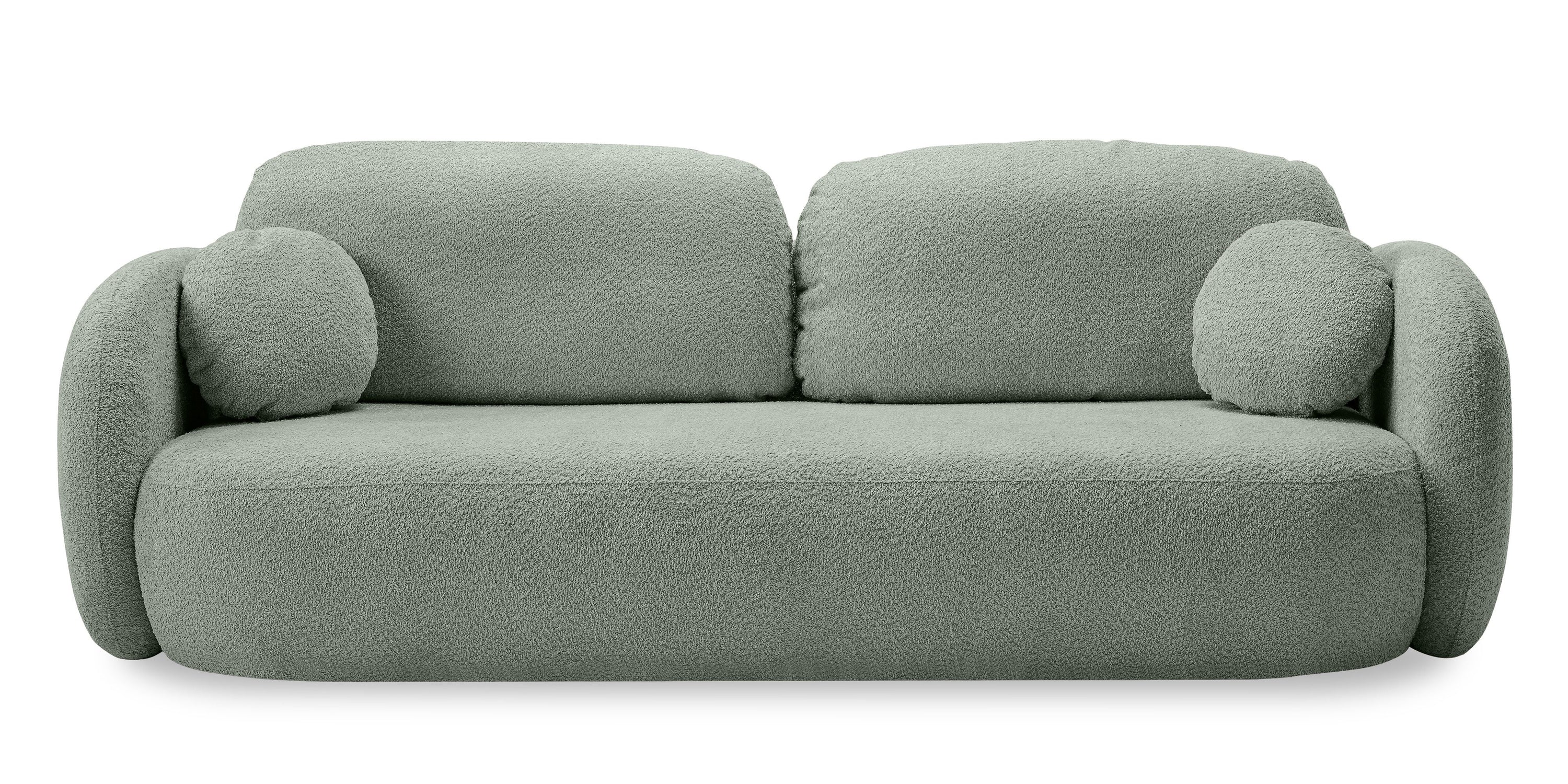 Sofa lova OLIO, žalia bouclé