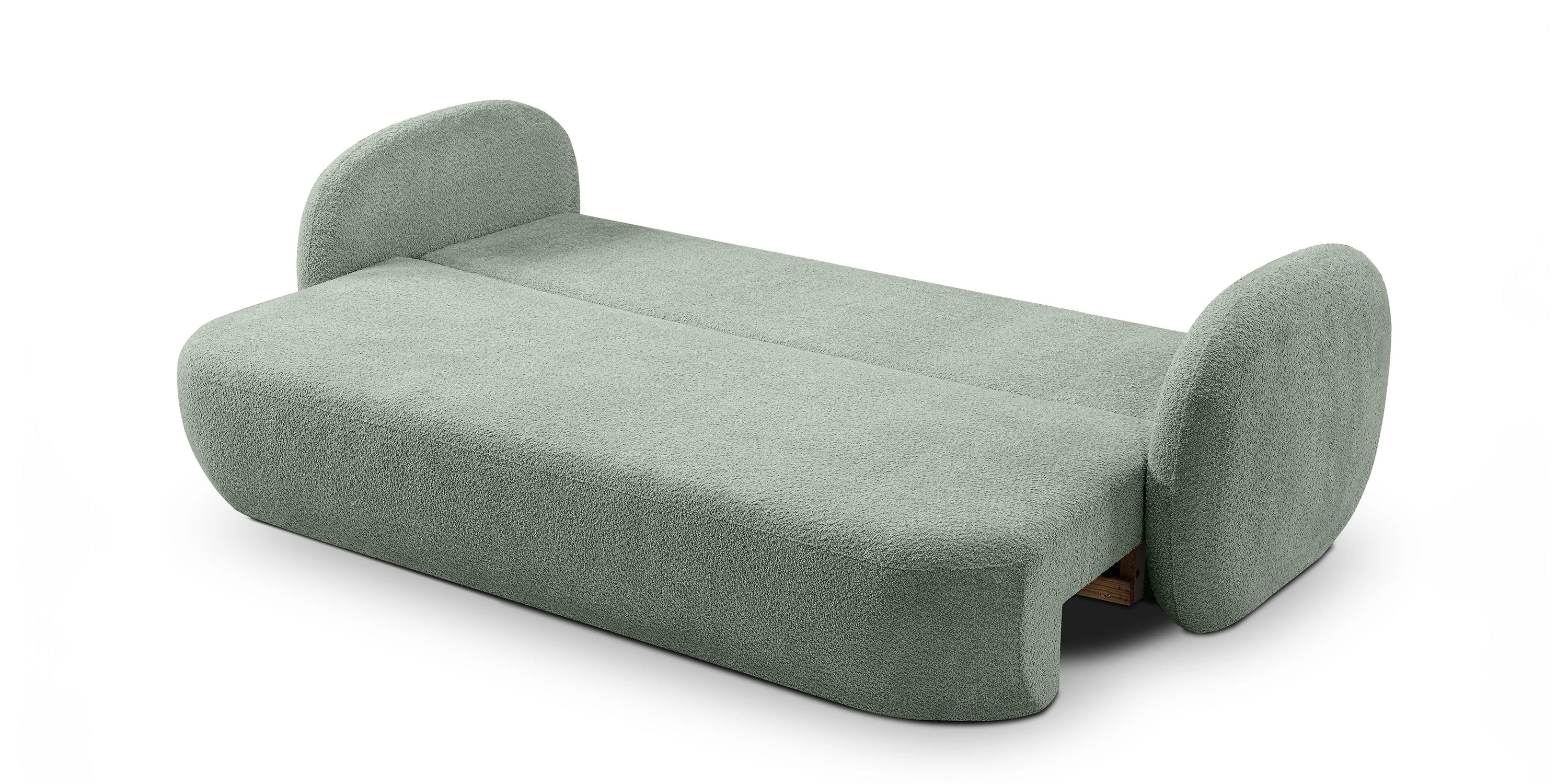 Sofa lova OLIO, žalia bouclé