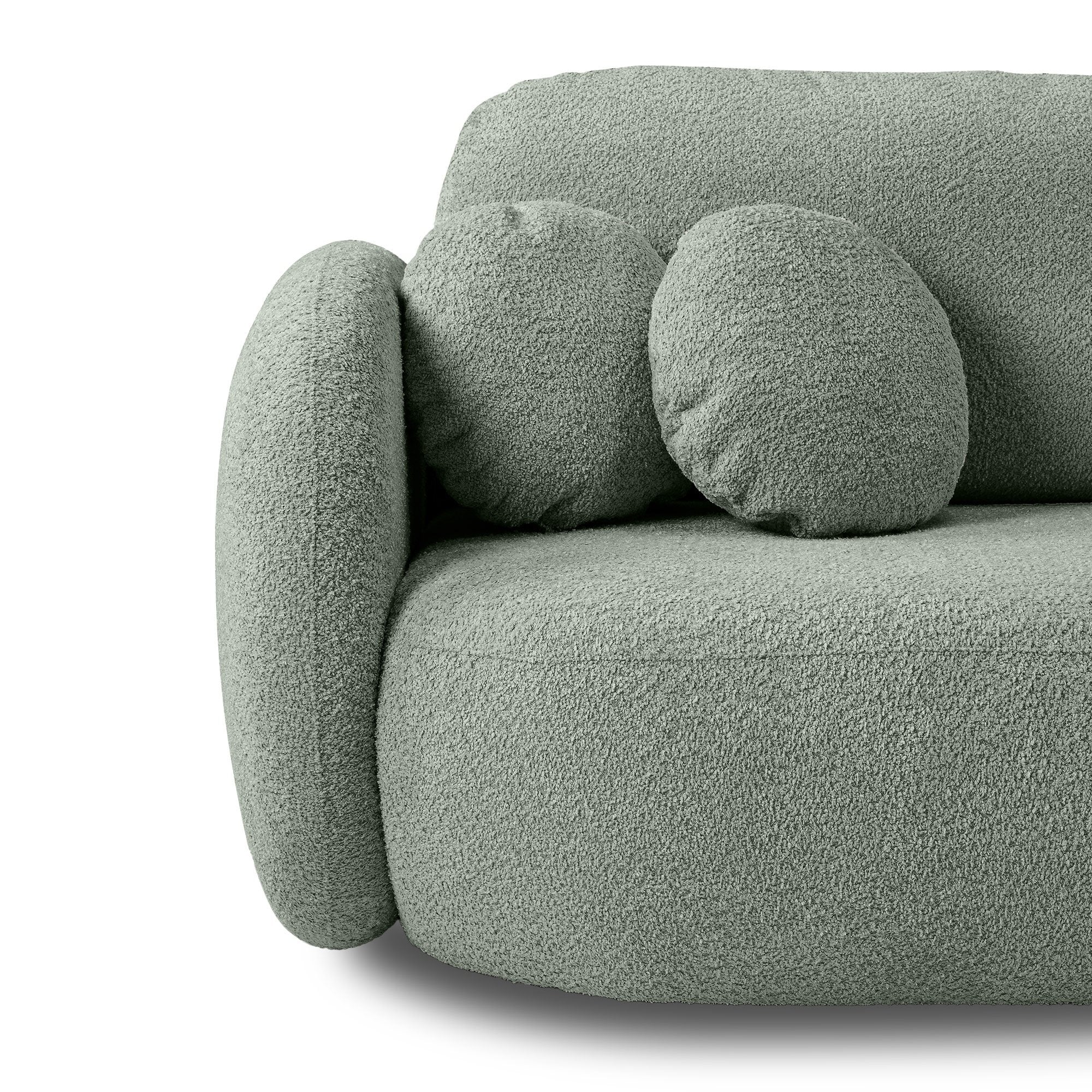 Sofa lova OLIO, žalia bouclé