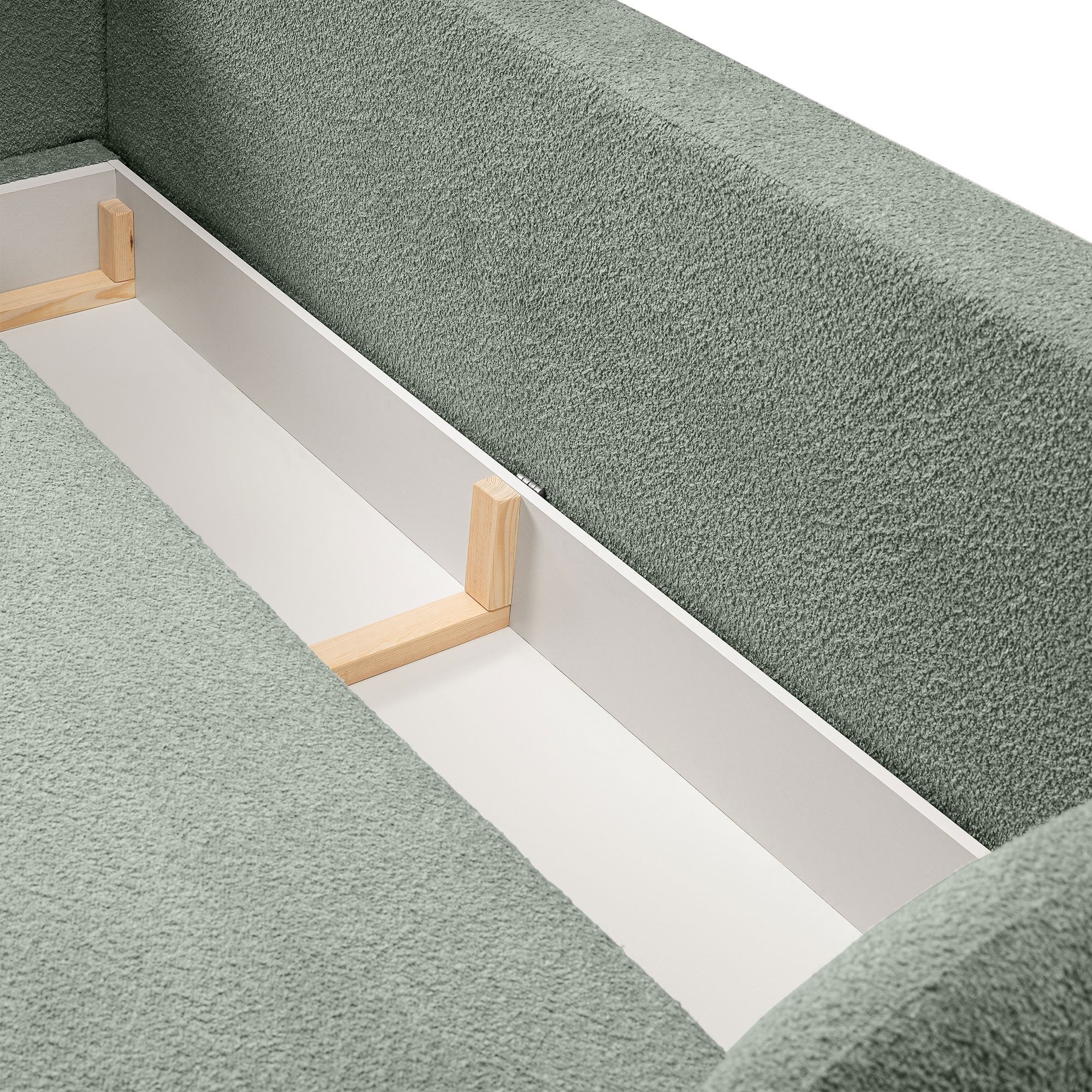 Sofa lova OLIO, žalia bouclé