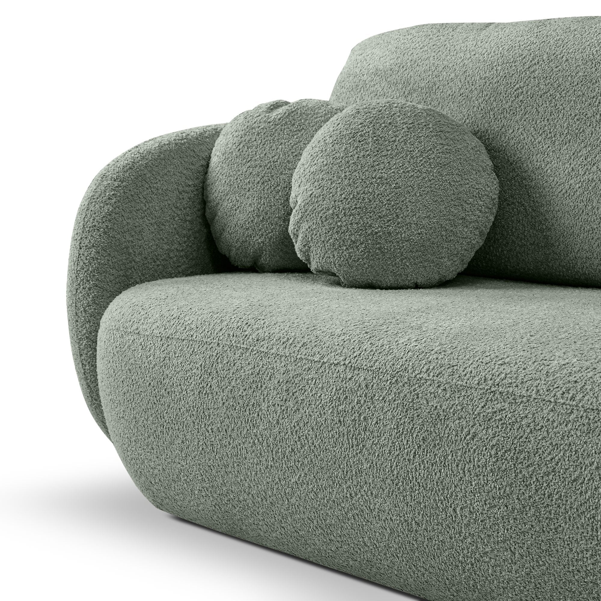 Sofa lova OLIO, žalia bouclé