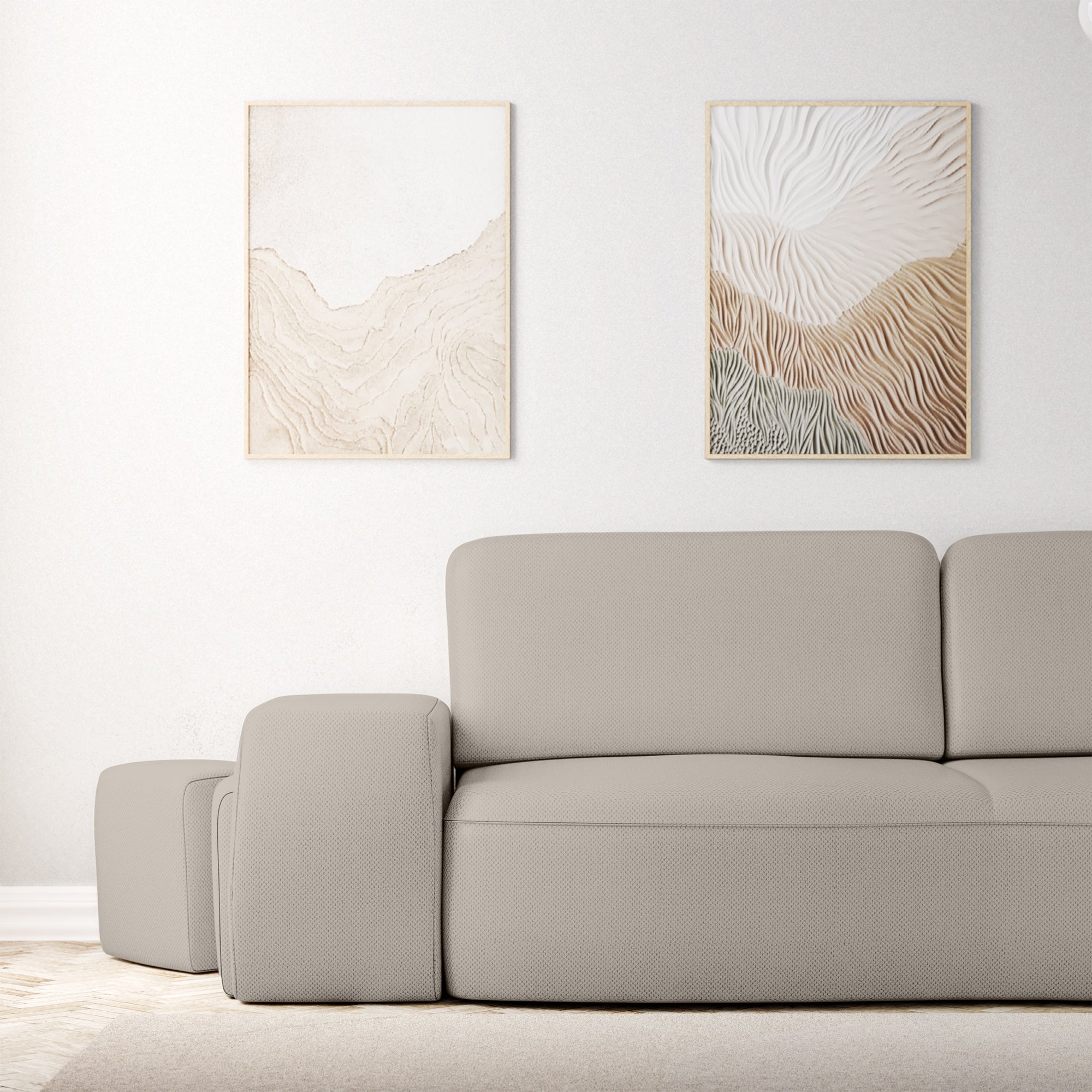 Sofa lova SORTA, smėlio spalvos, išskleidžiama