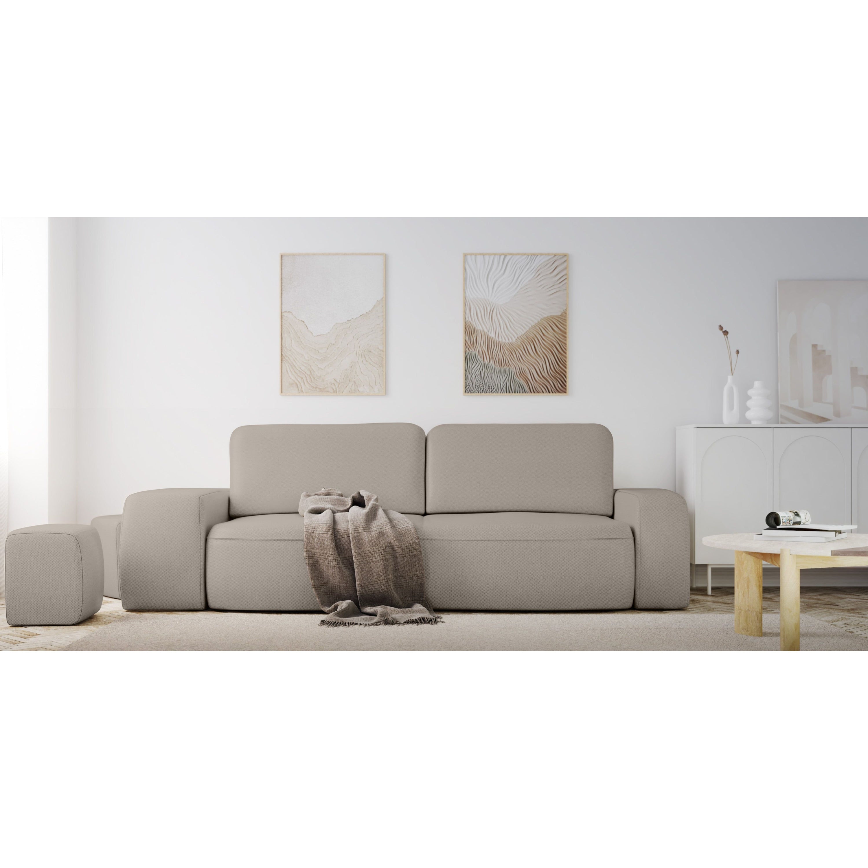 Sofa lova SORTA, smėlio spalvos, išskleidžiama