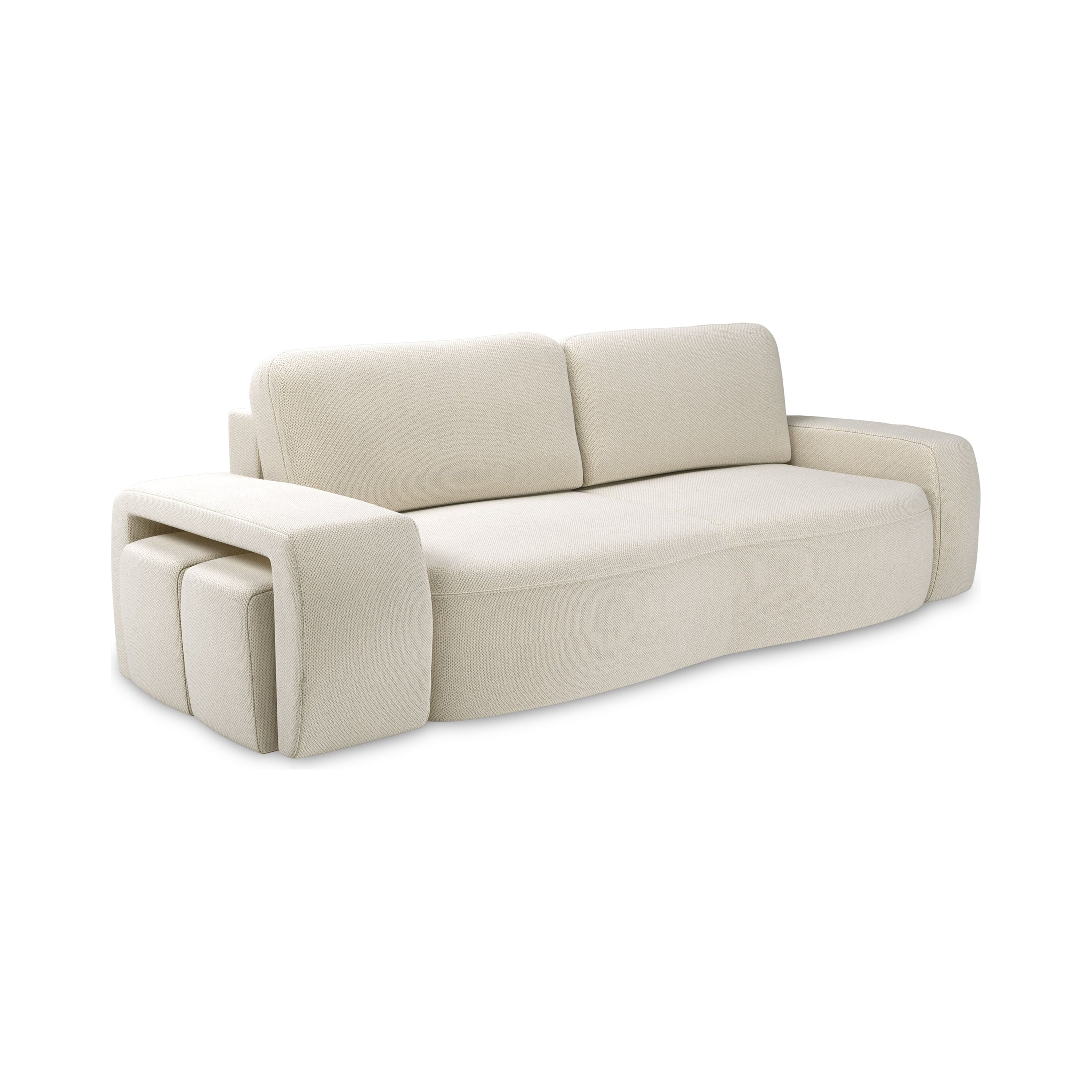 Sofa lova SORTA, šviesiai smėlio spalvos, išskleidžiama