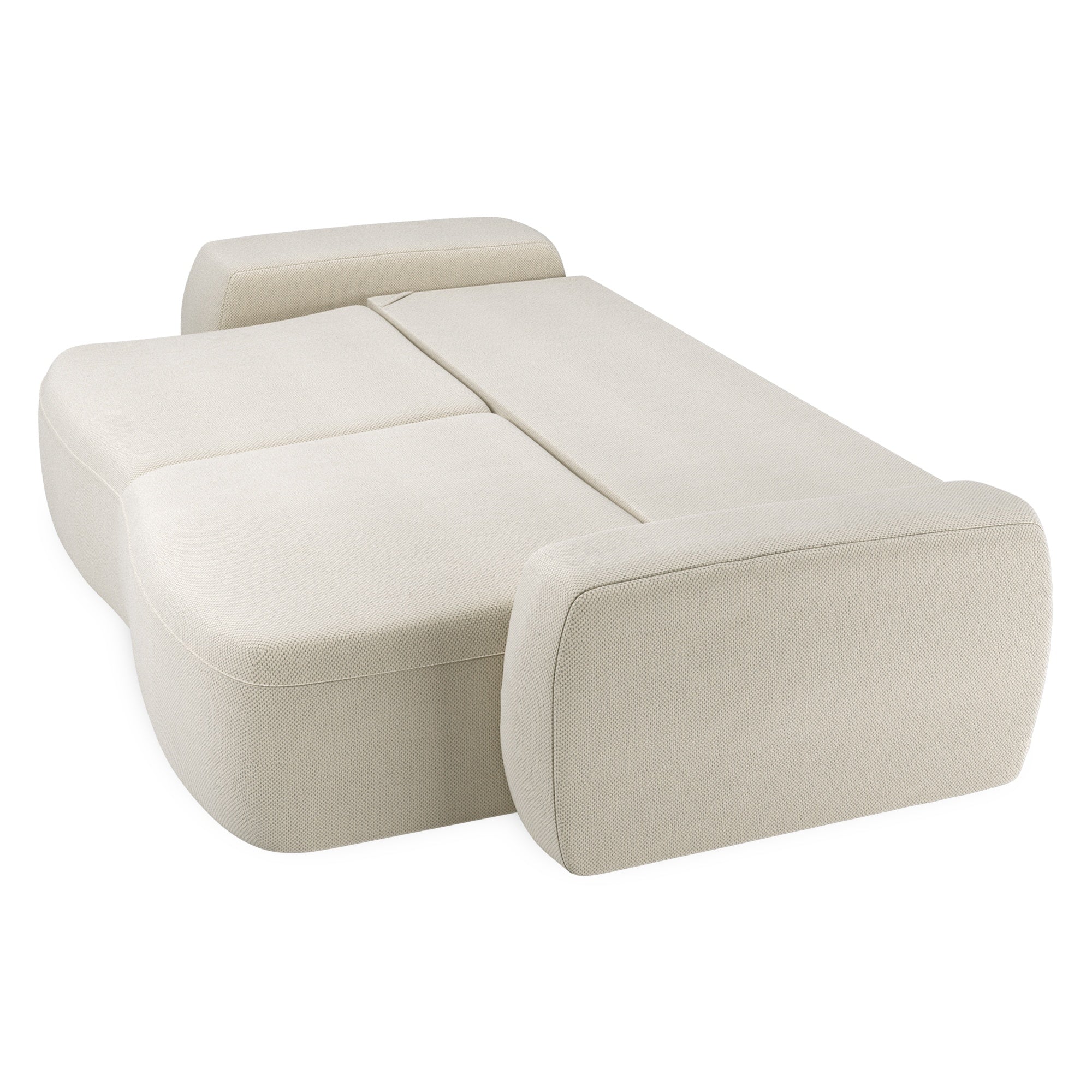 Sofa lova SORTA, šviesiai smėlio spalvos, išskleidžiama