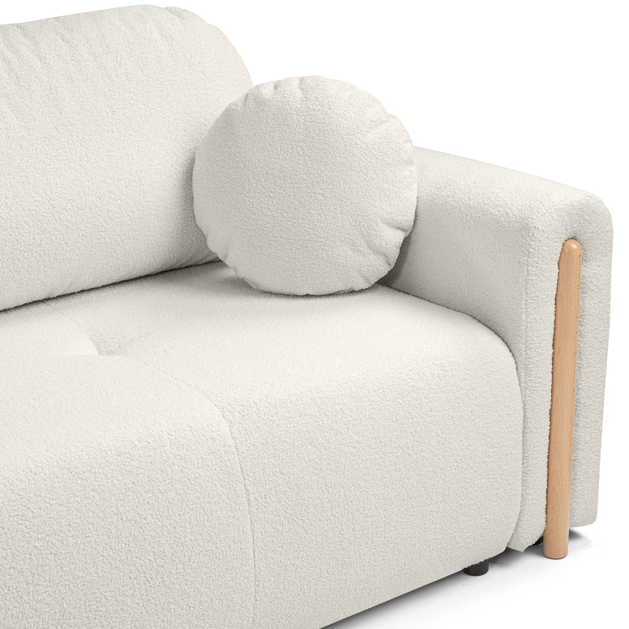 Sofa lova TORONTO, šviesiai smėlio spalvos, boucle