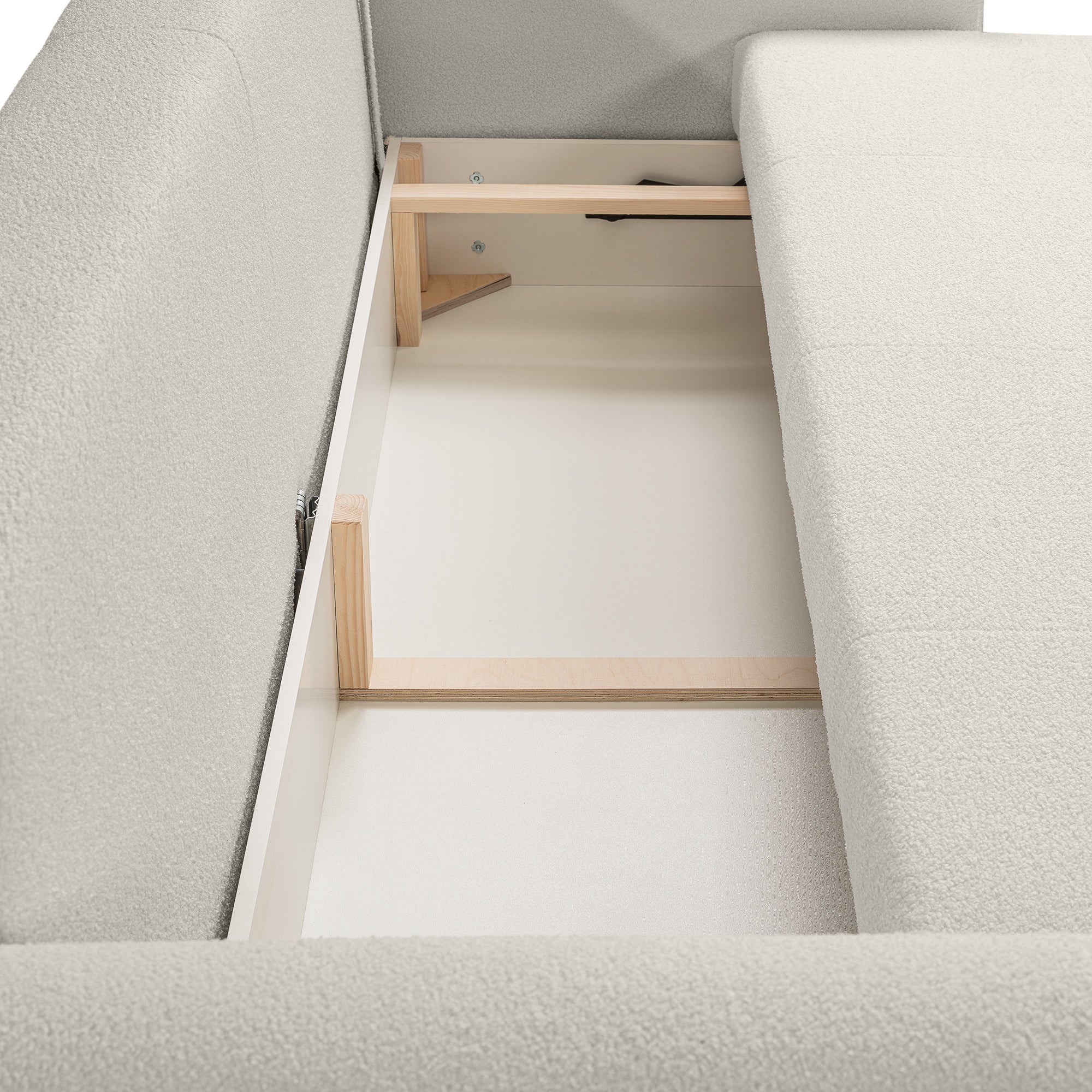 Sofa lova TORONTO, šviesiai smėlio spalvos, boucle