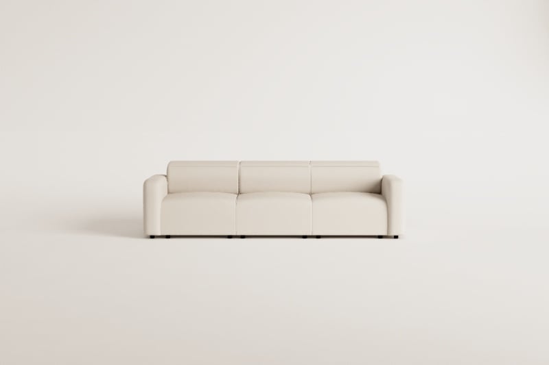 Trivietė elektrinė sofa PEGERA dienos šviesoje