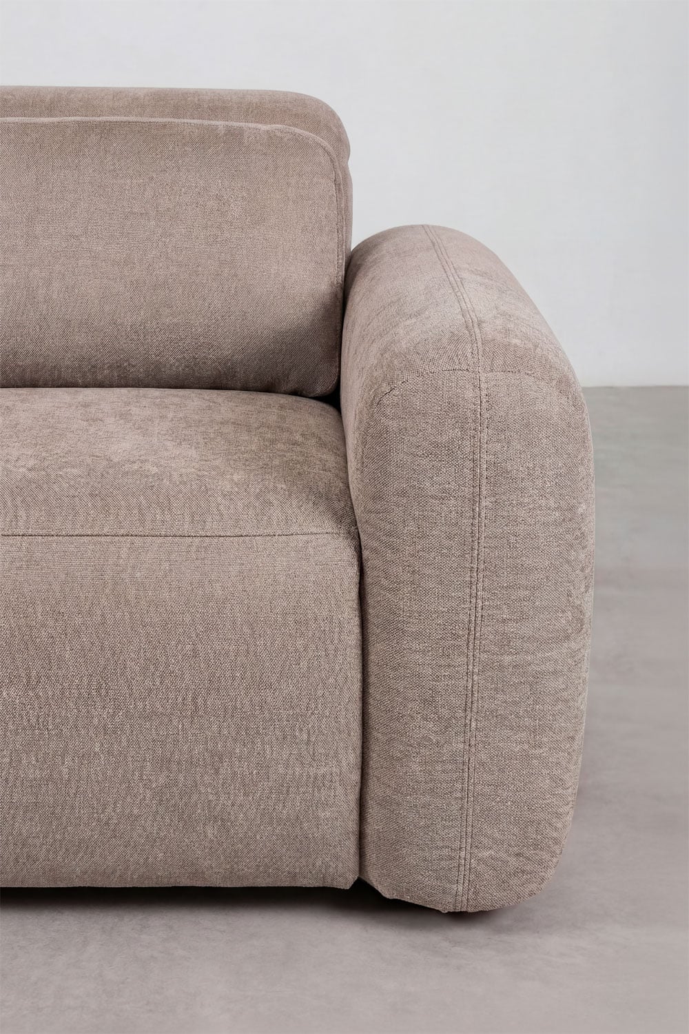 Trivietė elektrinė sofa PEGERA minkšto šenilo tekstūra