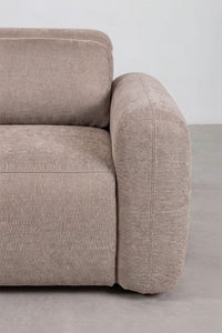 Trivietė elektrinė sofa PEGERA minkšto šenilo tekstūra