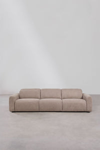 Trivietė elektrinė sofa PEGERA kviečių spalvos šenilas šenilo, detalus planas
