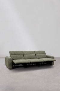 Trivietė elektrinė sofa PEGERA dekoratyvinės siūlės