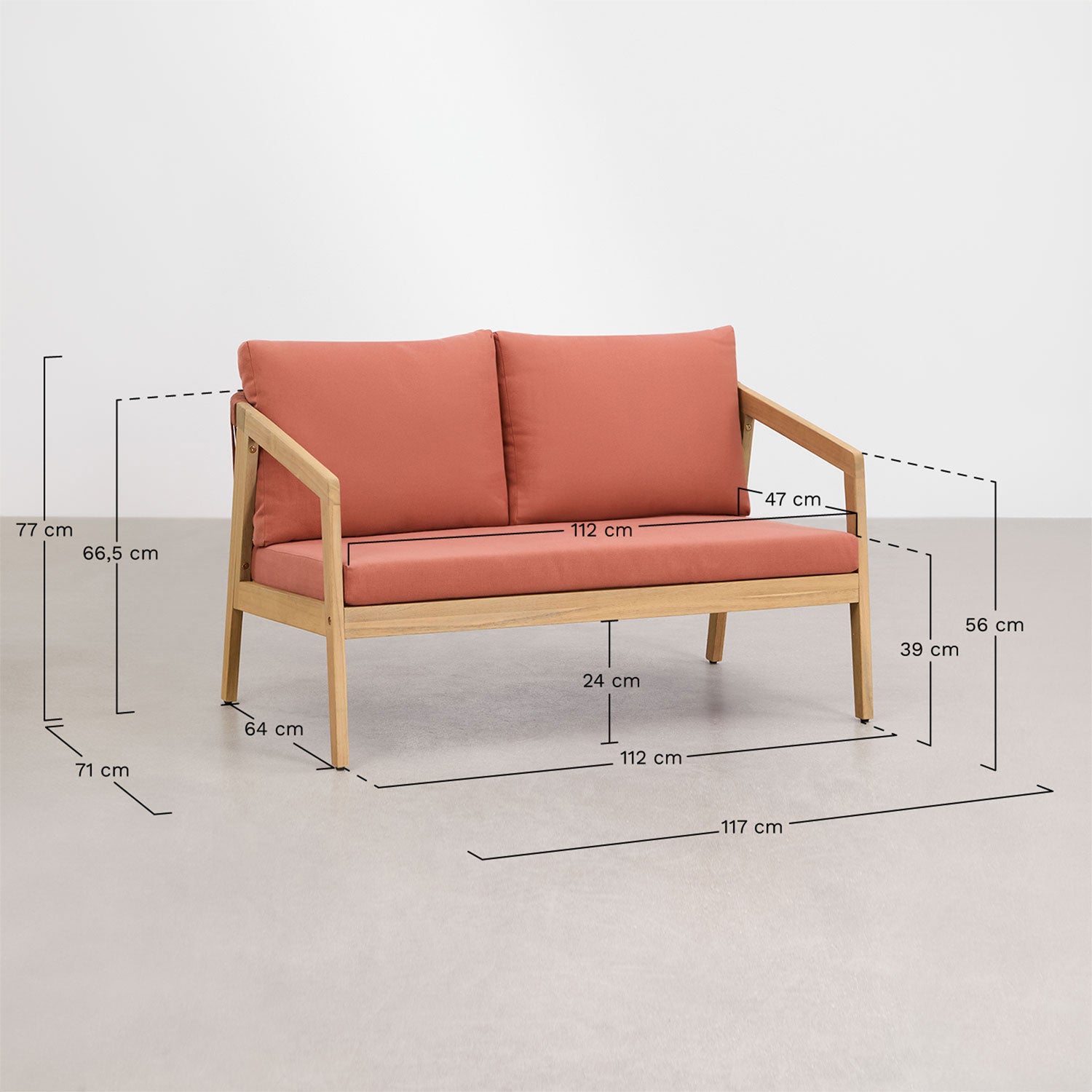 Sofa VIRVO, dvivietė su virve (2 var.)