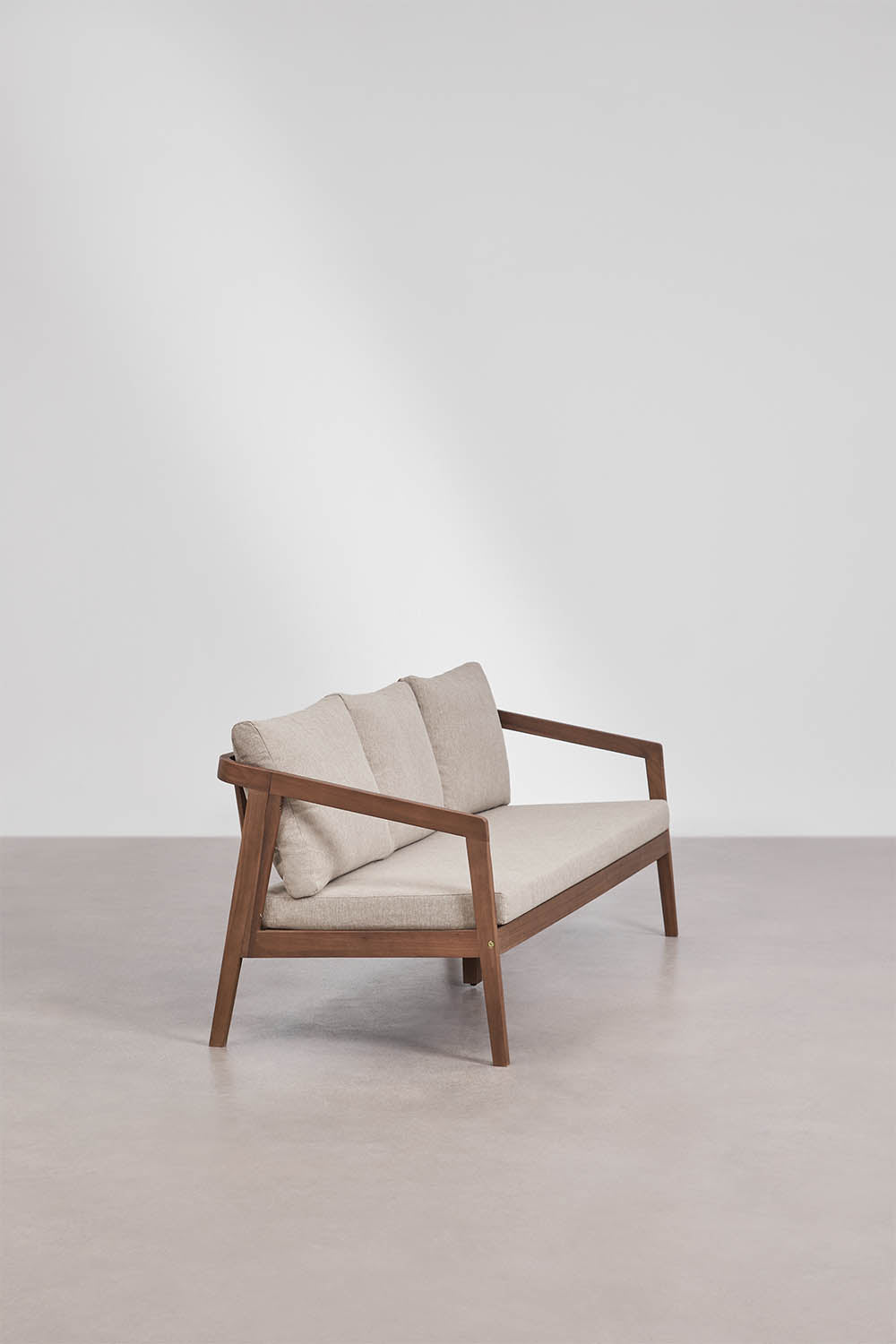 VIRVO three-seater sofa, dark acacia brown