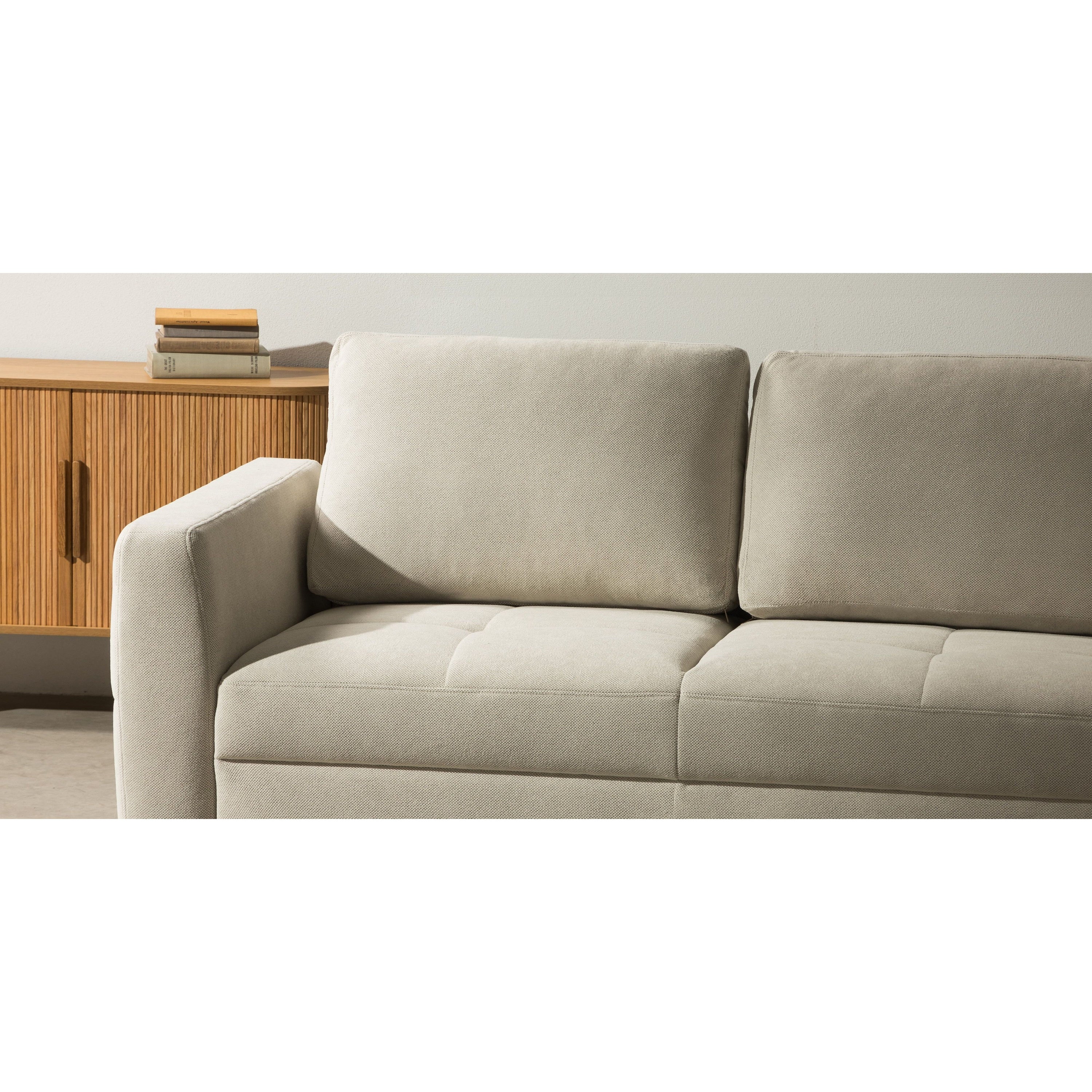 Sofa lova BOLT, šviesiai smėlio spalvos, išskleidžiama