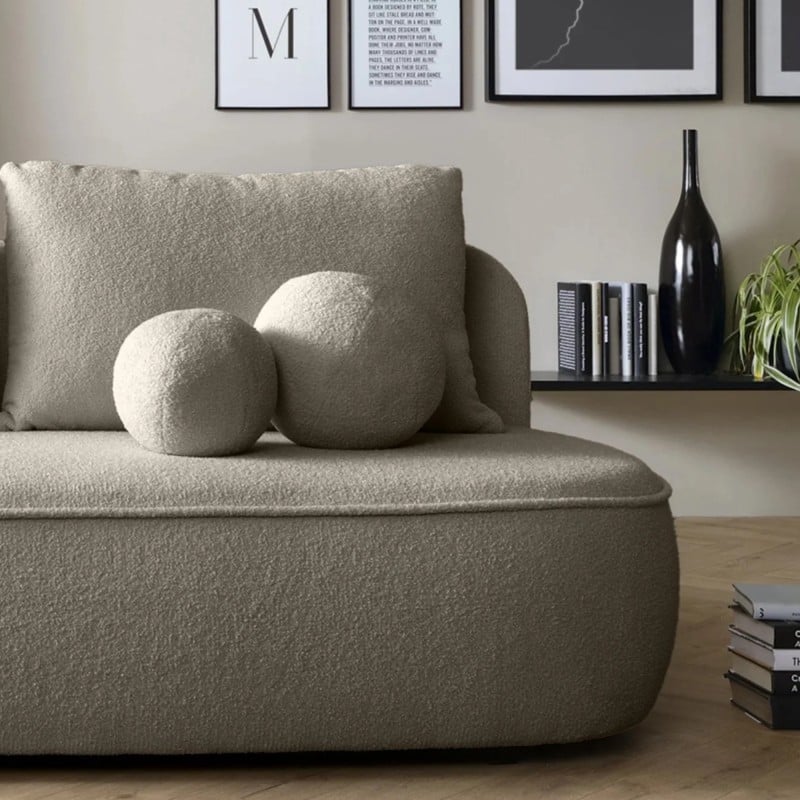 Sofa-lova BELLA, rudai pilka, boucle
