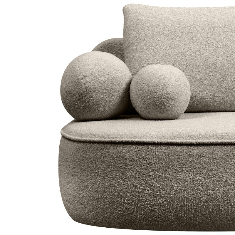 Sofa-lova BELLA, rudai pilka, boucle